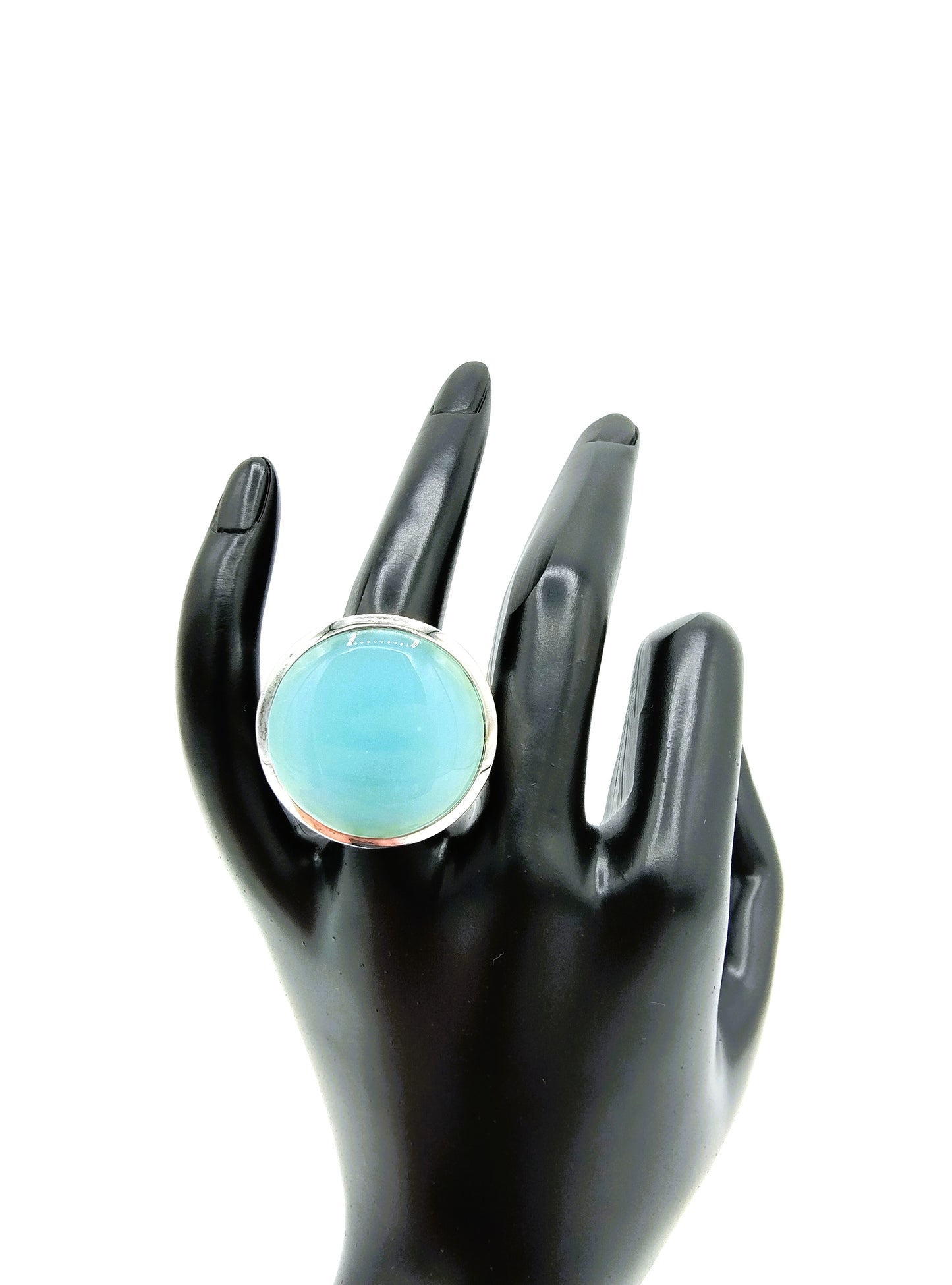 Zilveren ring met chalcedoon, 925, 16 mm