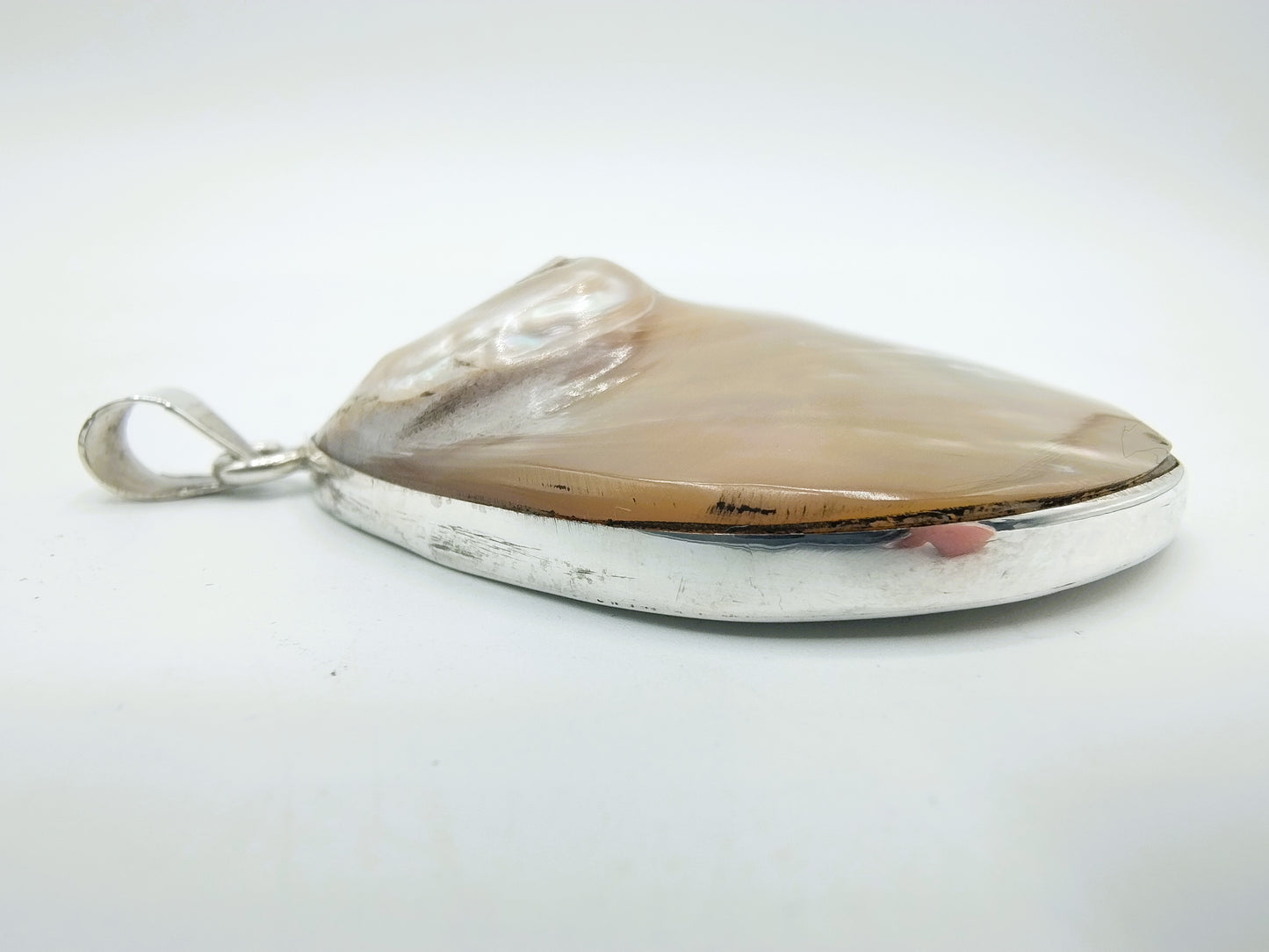 Zilveren hanger, schelp