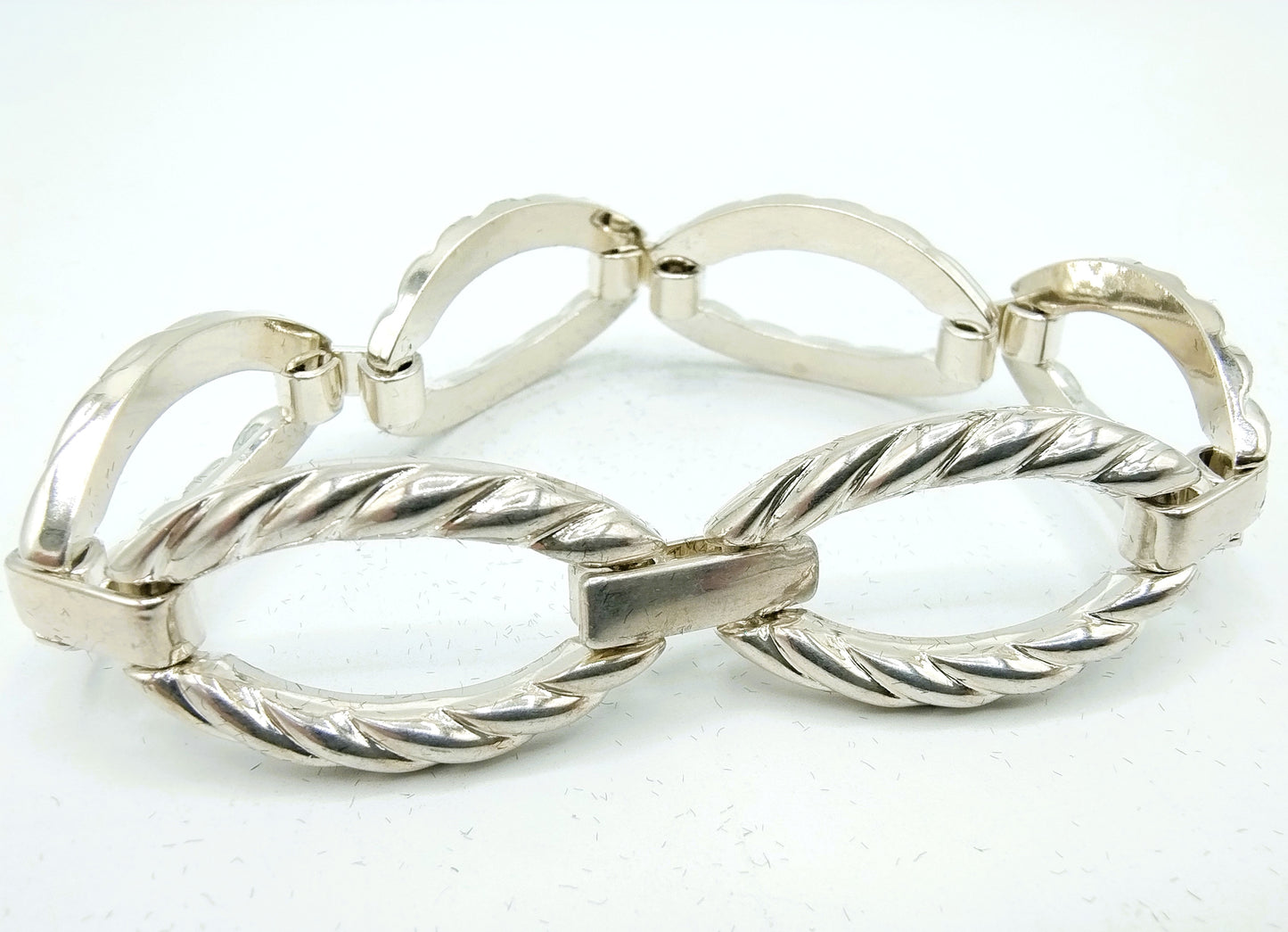 Vintage zilveren schakelarmband, 19 cm