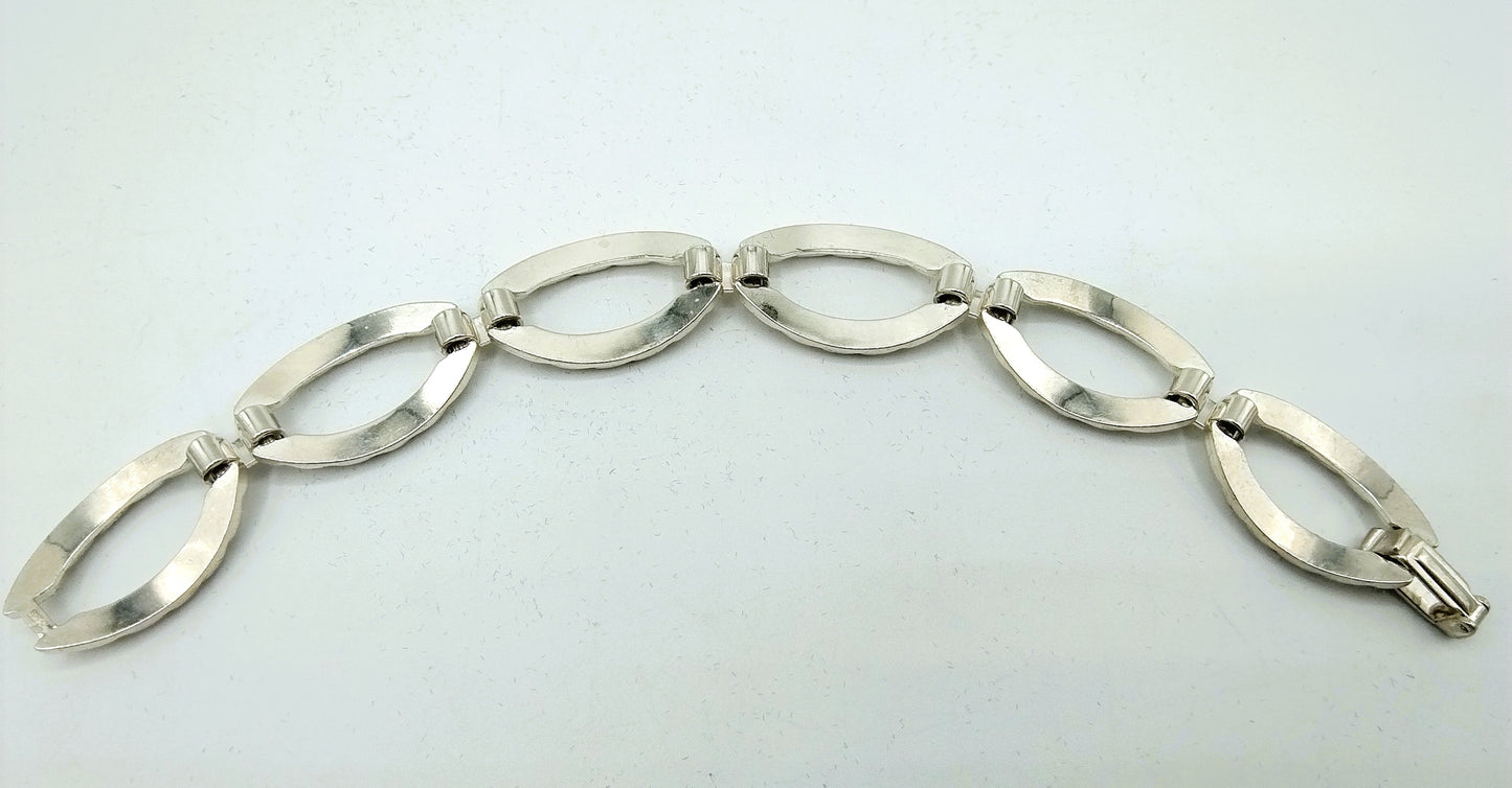 Vintage zilveren schakelarmband, 19 cm