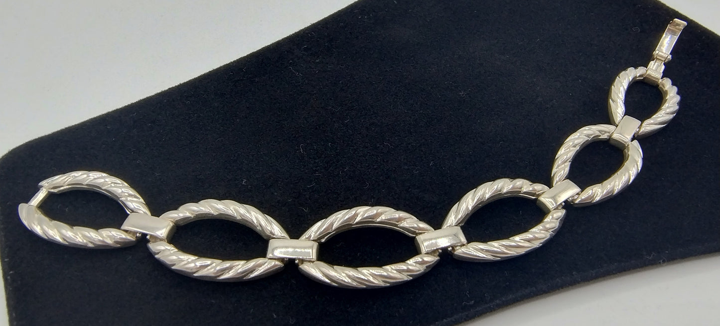 Vintage zilveren schakelarmband, 19 cm