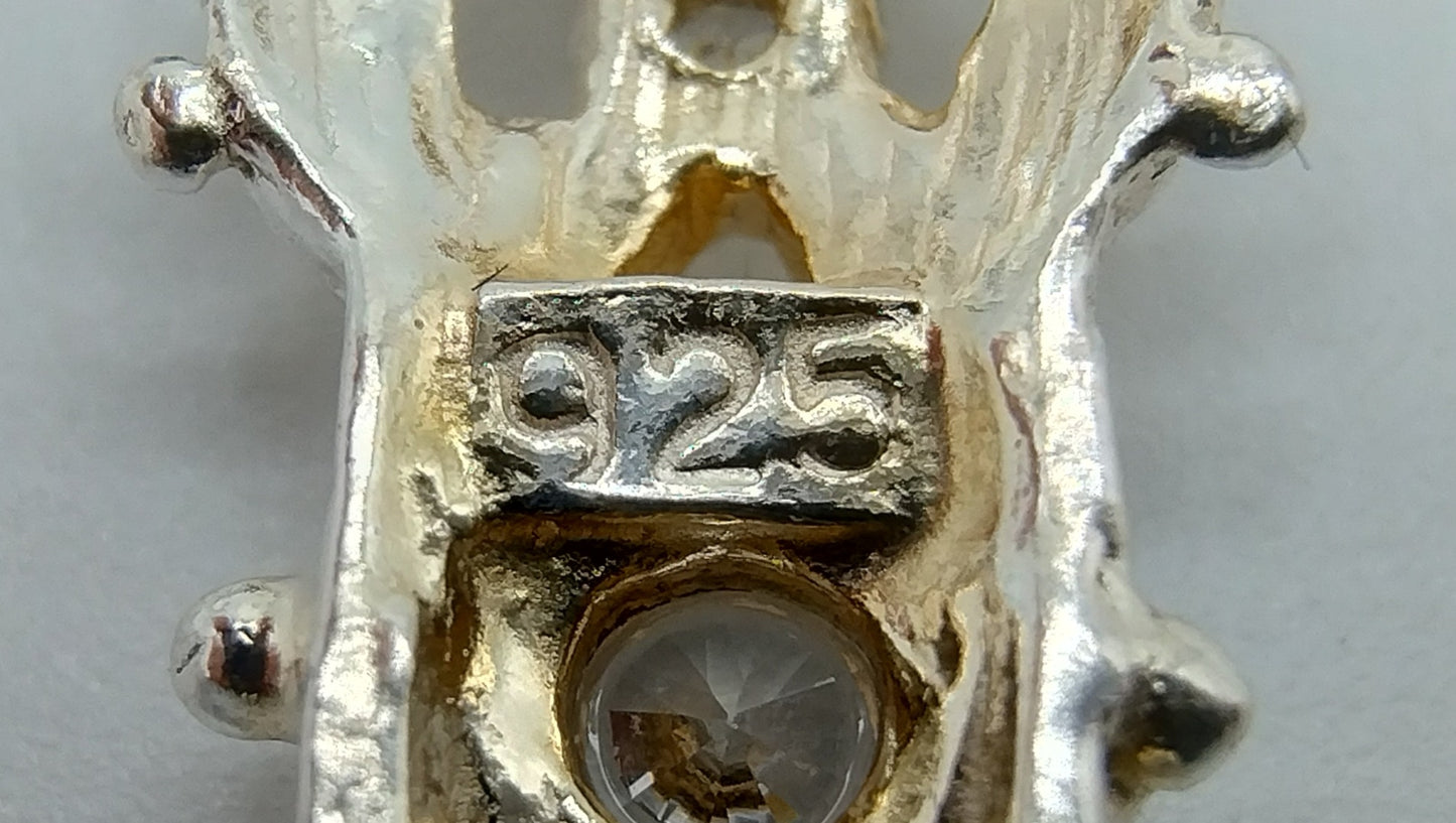 Silver pendant cross with 14 zirconias