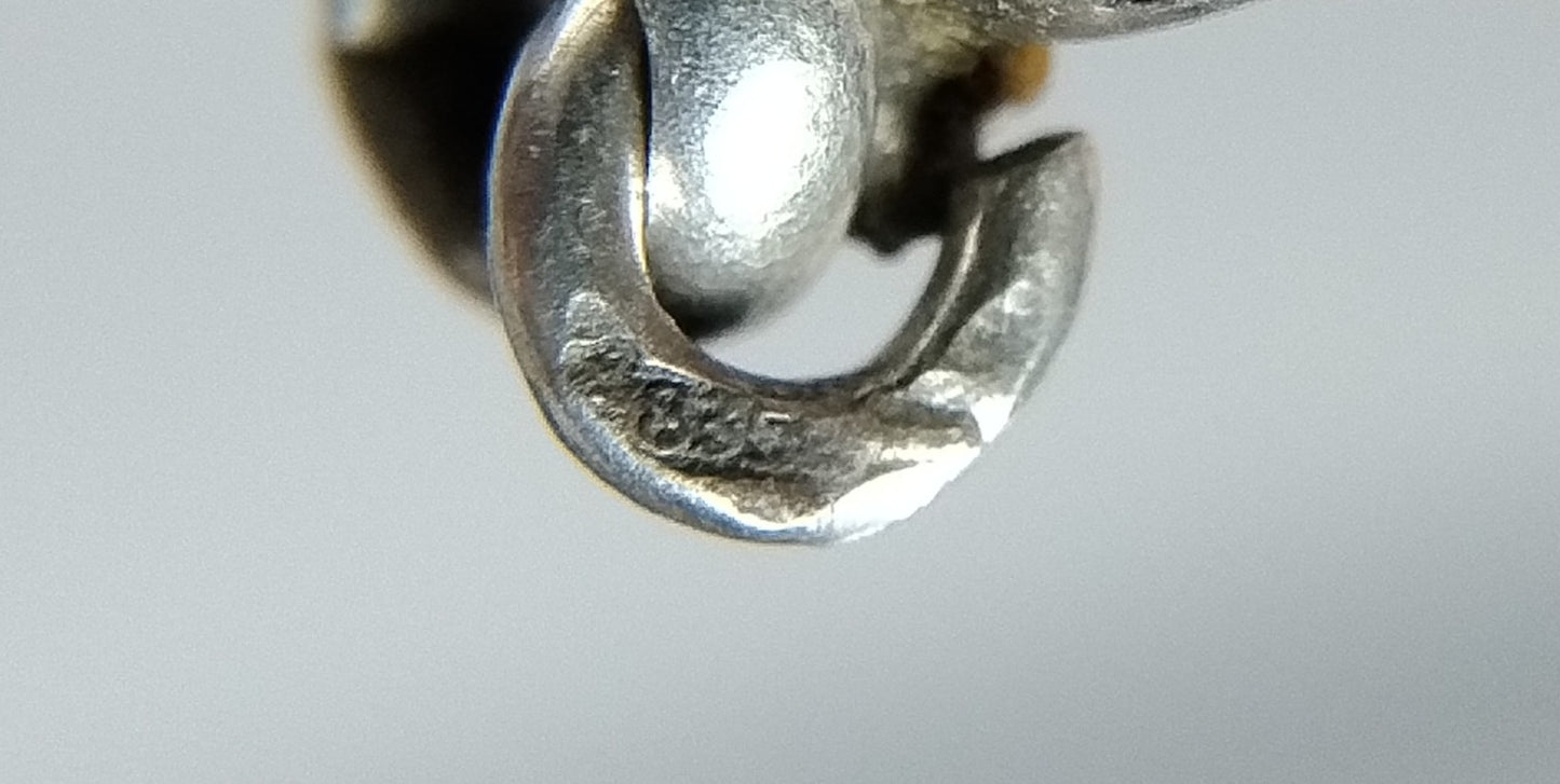 Zilveren jasseronketting met breidoppen, 835