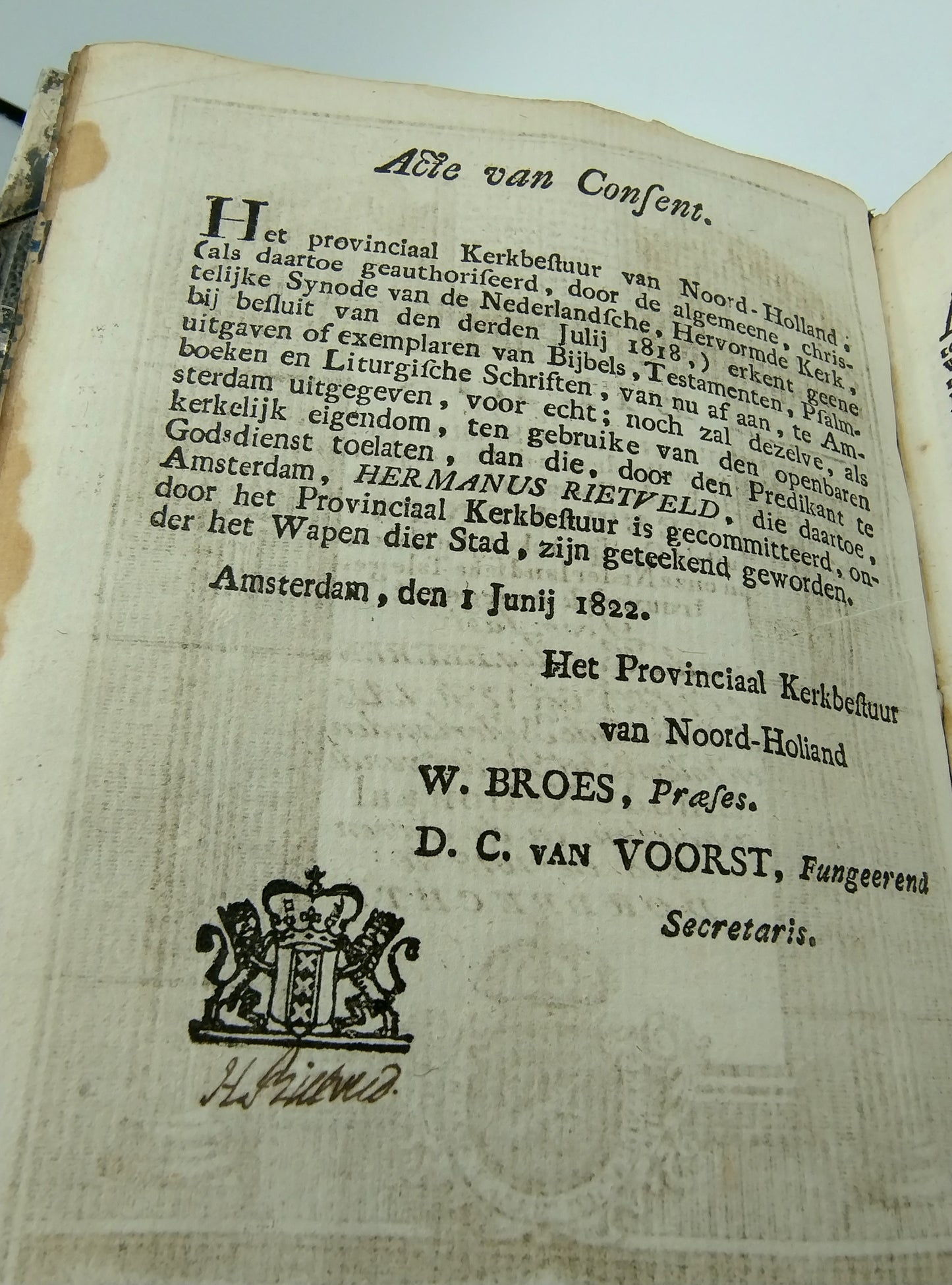 Bibel mit silbernen Verschlüssen und Eckstücken, E. Wientjes, Ootmarsum, 1831