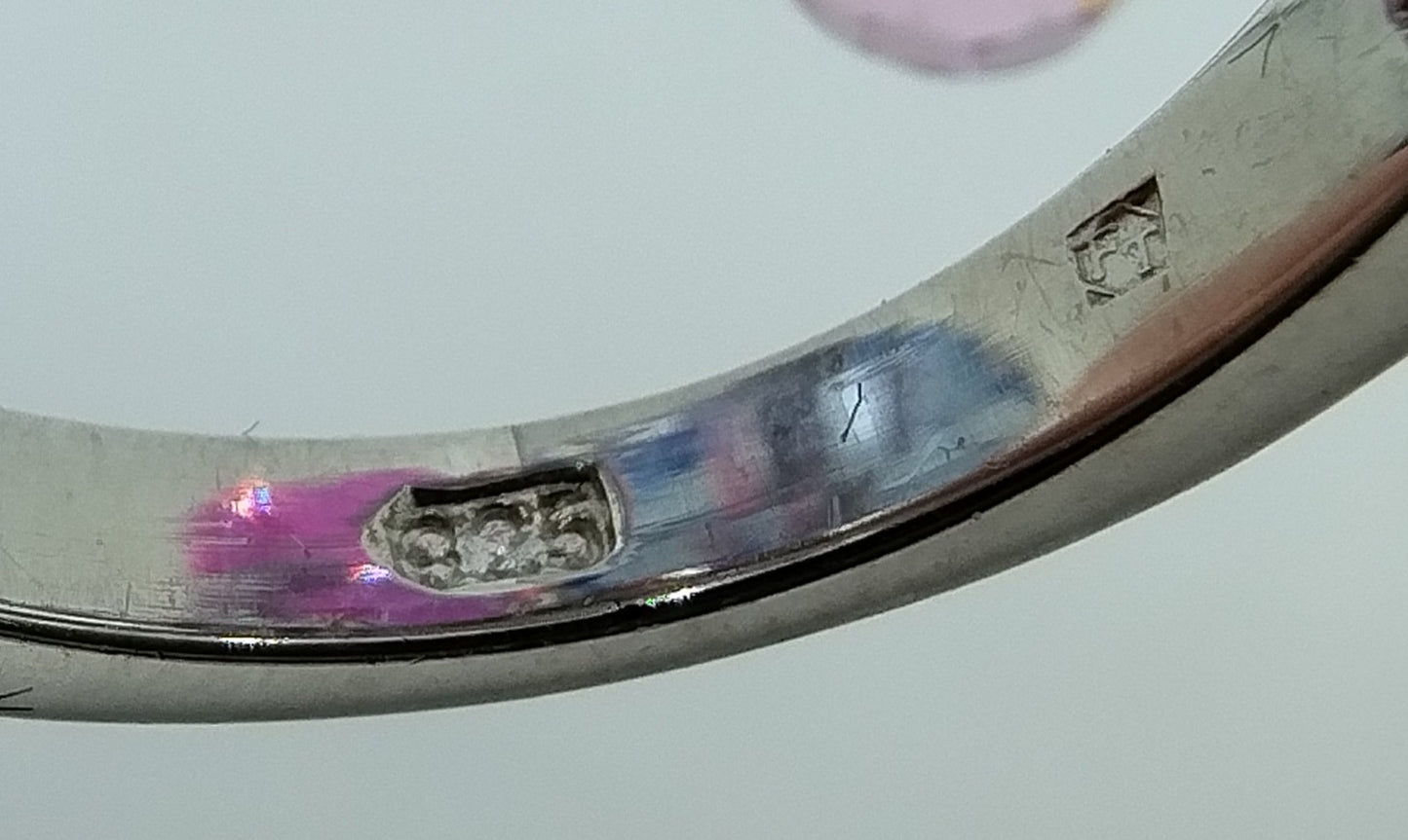 Zilveren ring met kleurstenen, 925, 16,5 mm