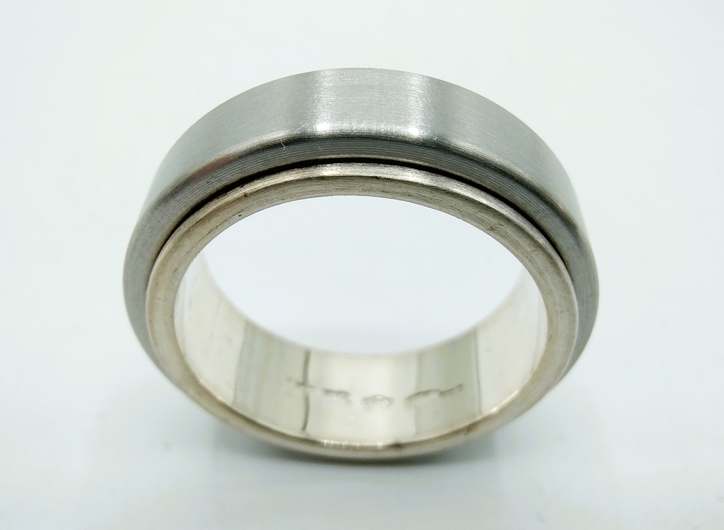 Zilveren dubbele ring, 925, 17,5 mm