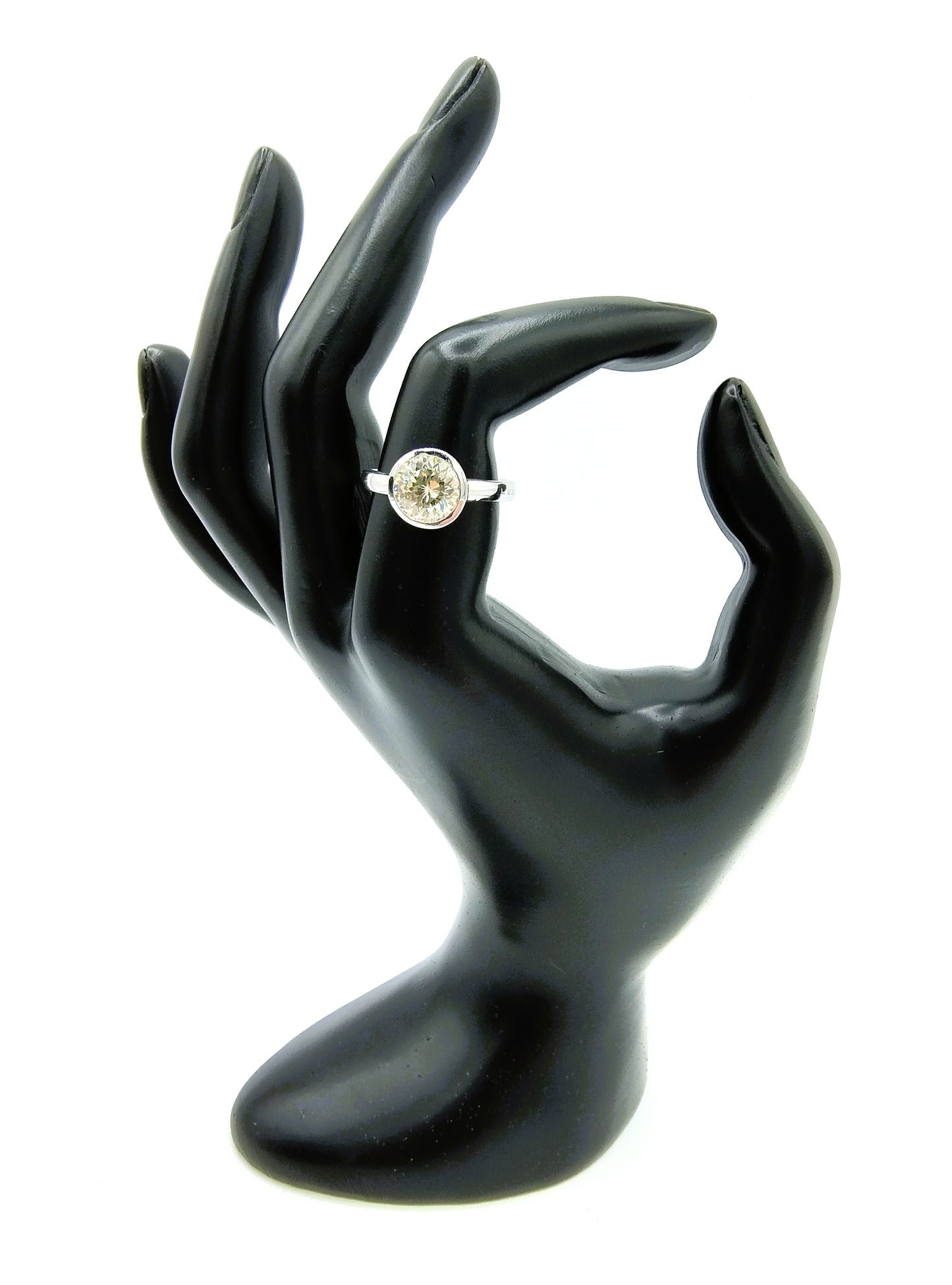 Zilveren ring met grote zirkonia, 925, 18 mm