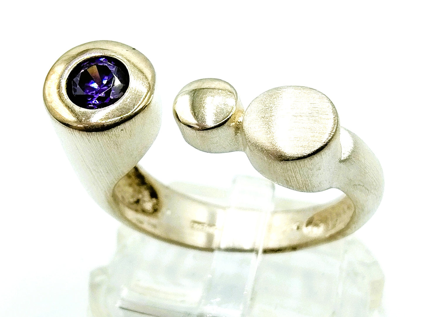 Zilveren ring met amethist, 925, 17 mm