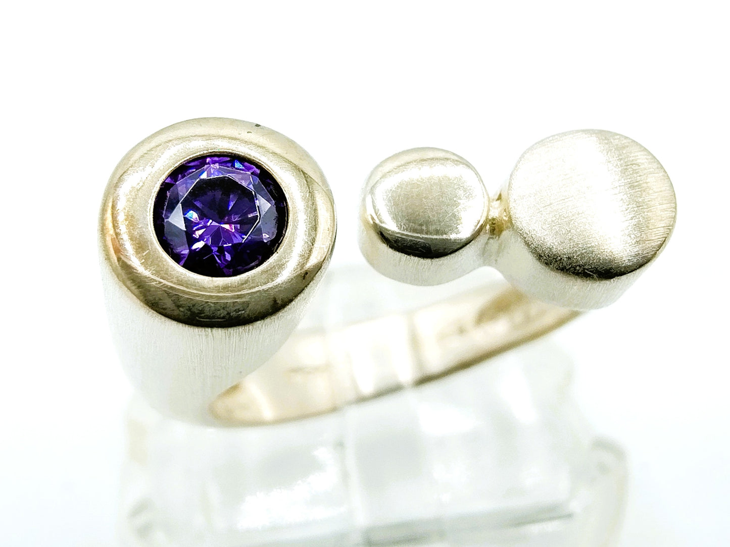 Zilveren ring met amethist, 925, 17 mm