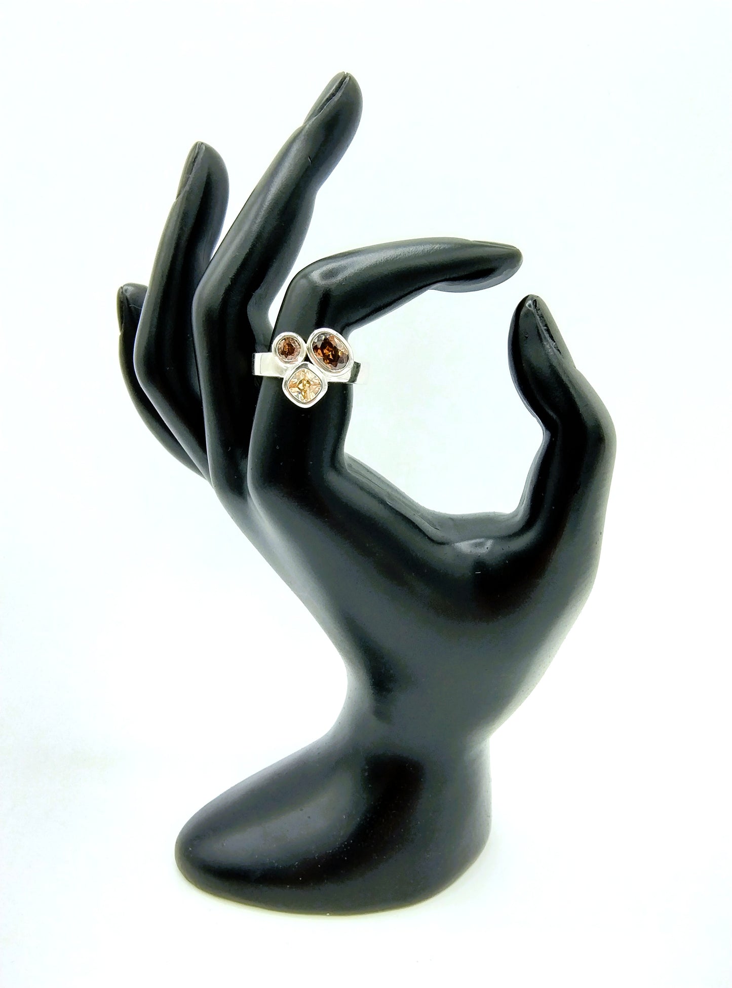 Zilveren ring met rookkwarts, 925, 17,5 mm