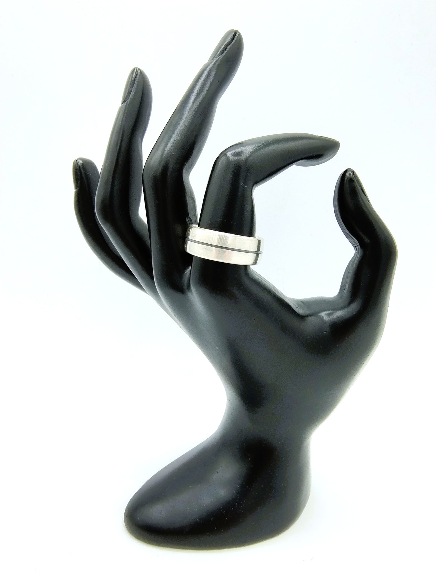 Zilveren ring, mat, 925, 20 mm