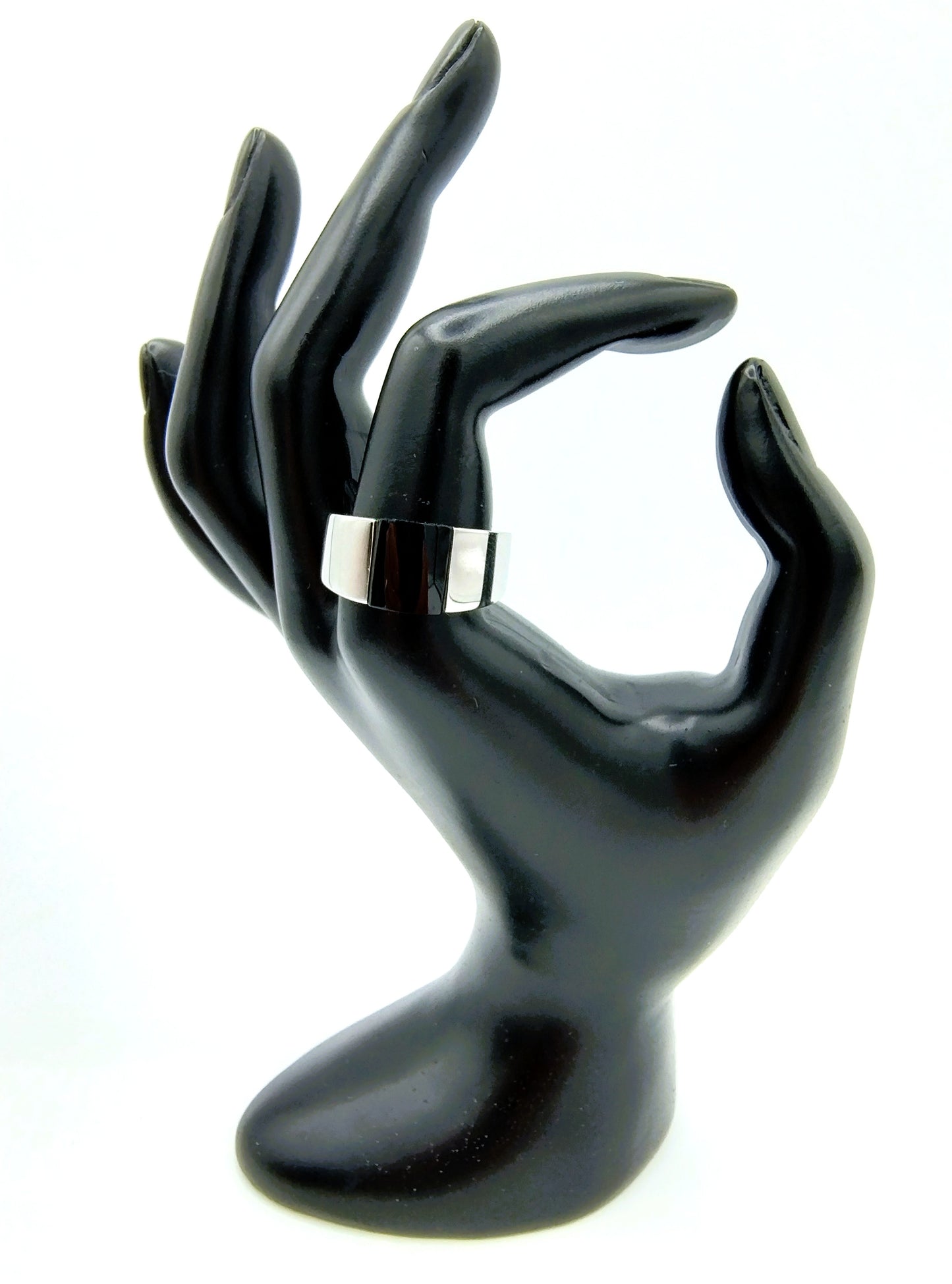 Zilveren ring met Onyx, 925, 19 mm