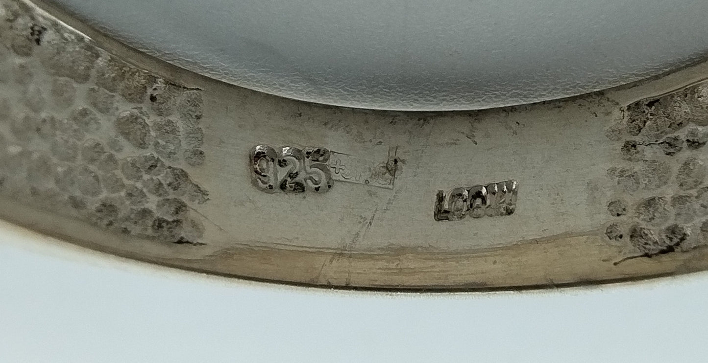 Zilveren ring met roze stenen, 925, 18 mm