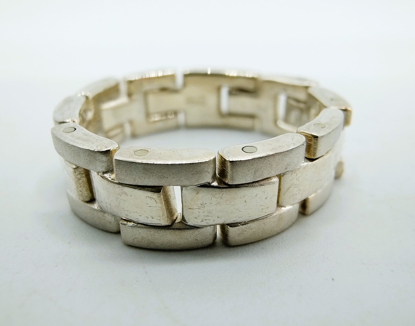 Zilveren ring, rolex schakel, 925, 17 mm