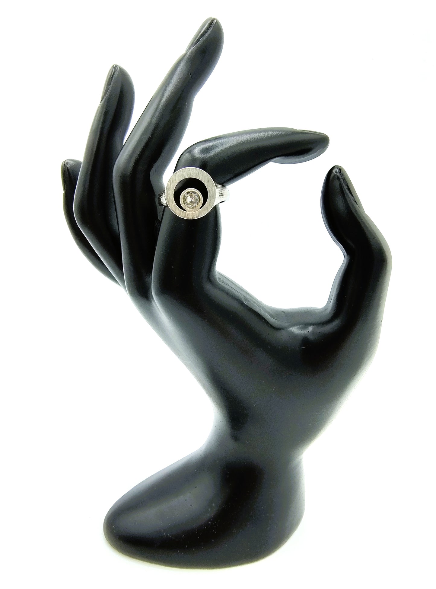 Zilveren ring met bergkristal, 925, 17 mm