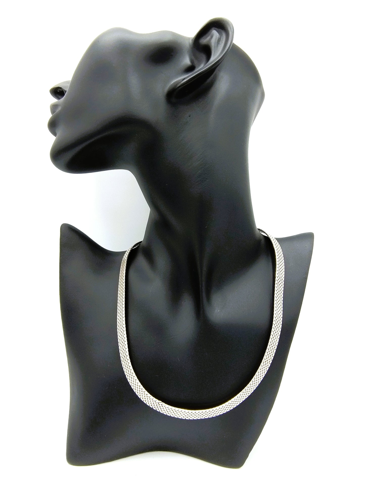 Zilveren ketting met platte schakel, 43 cm
