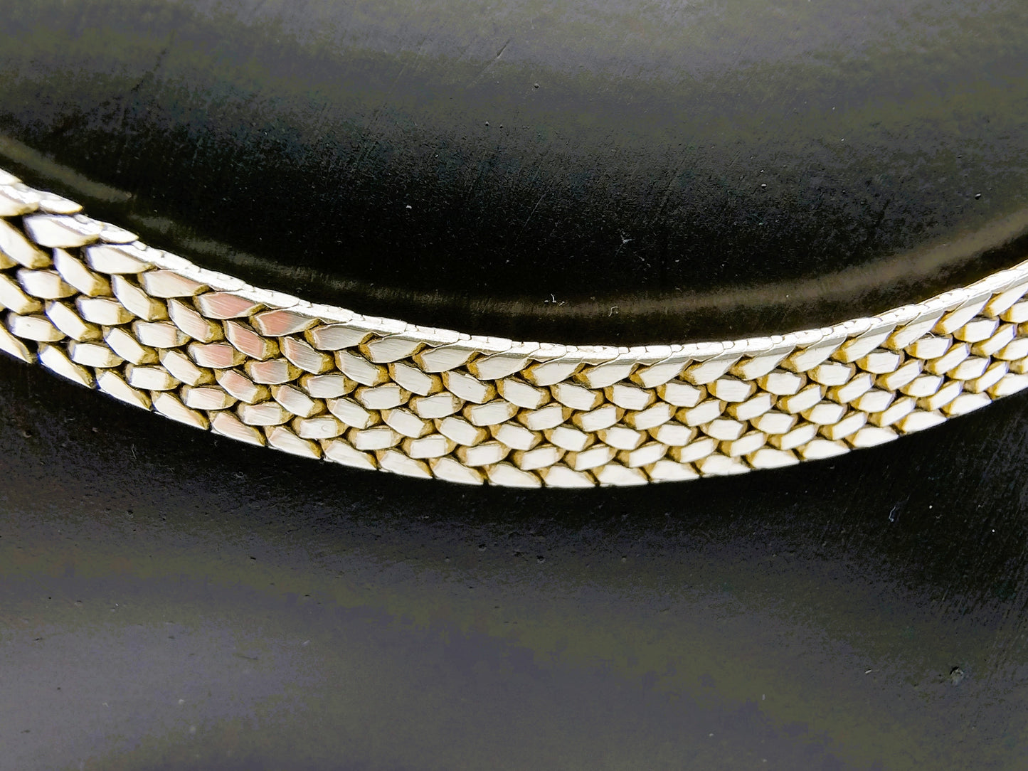 Zilveren ketting met platte schakel, 43 cm