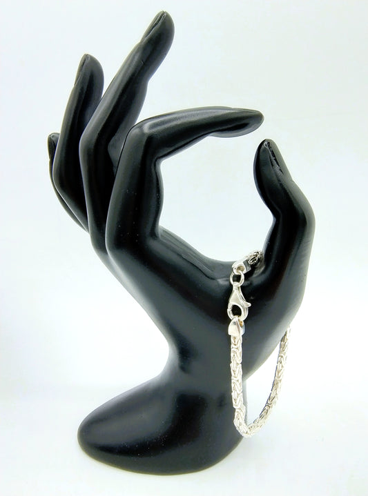 Zilveren armband, koningsschakel, 18,5 cm