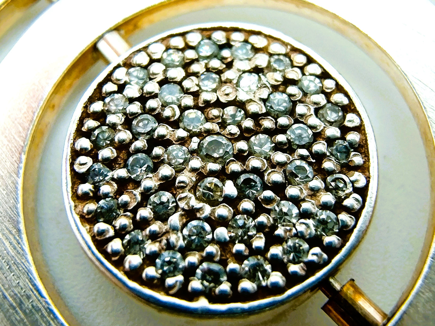 Zilveren ketting met zilveren designhanger, bezet met zirkonia's, 50 cm