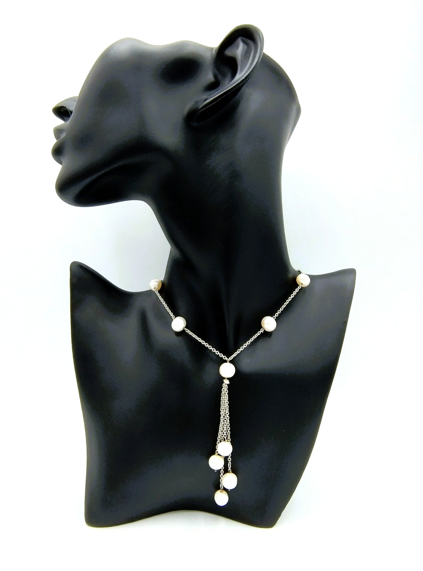 Zilveren ketting met parels, 925