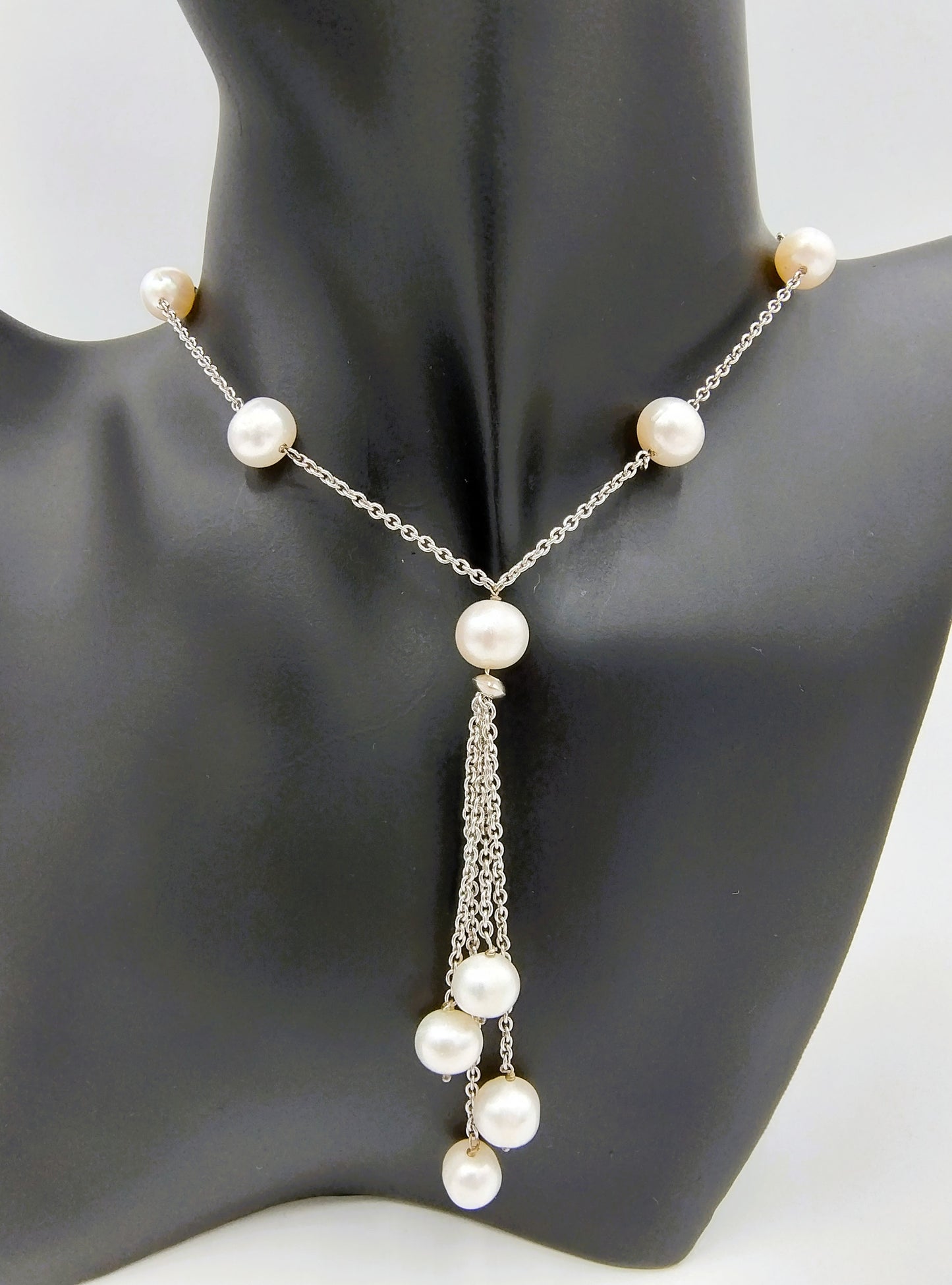 Zilveren ketting met parels, 925