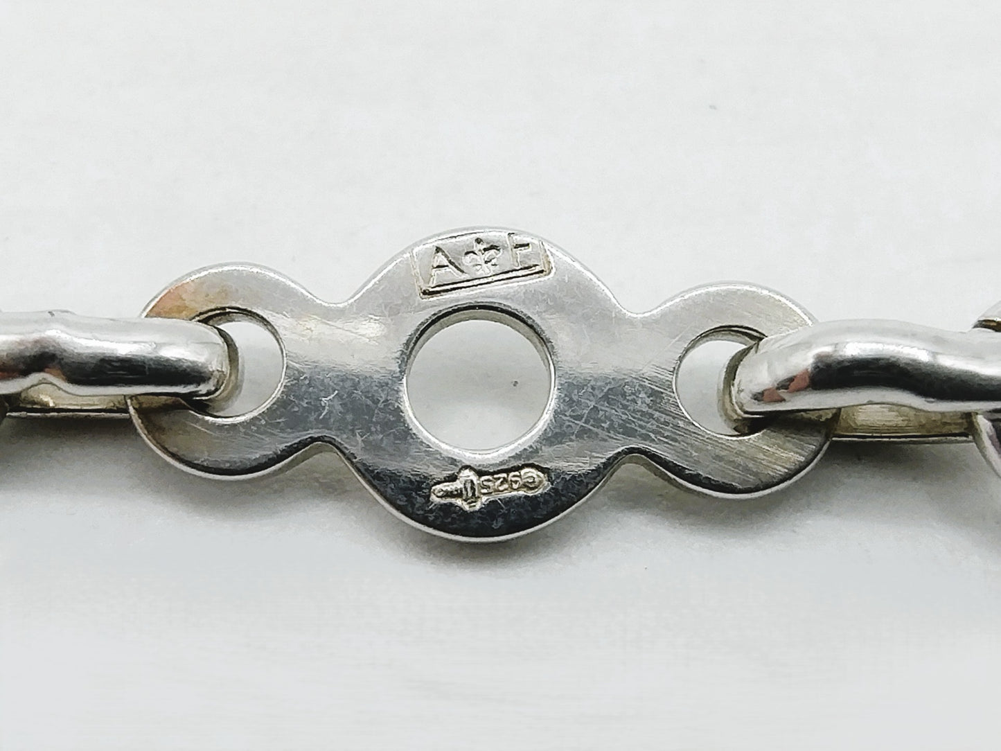 Zilveren designketting met hanger, 44 cm