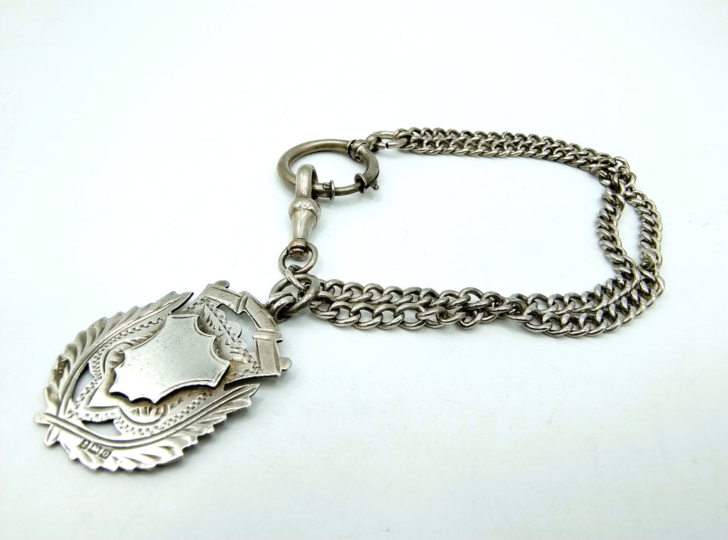 Zilveren horlogeketting met schild, H. Brothers, Birmingham, 1913