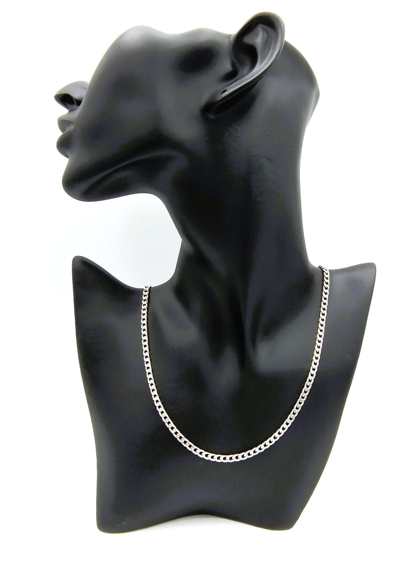 Zilveren heren ketting, 50,5 cm.