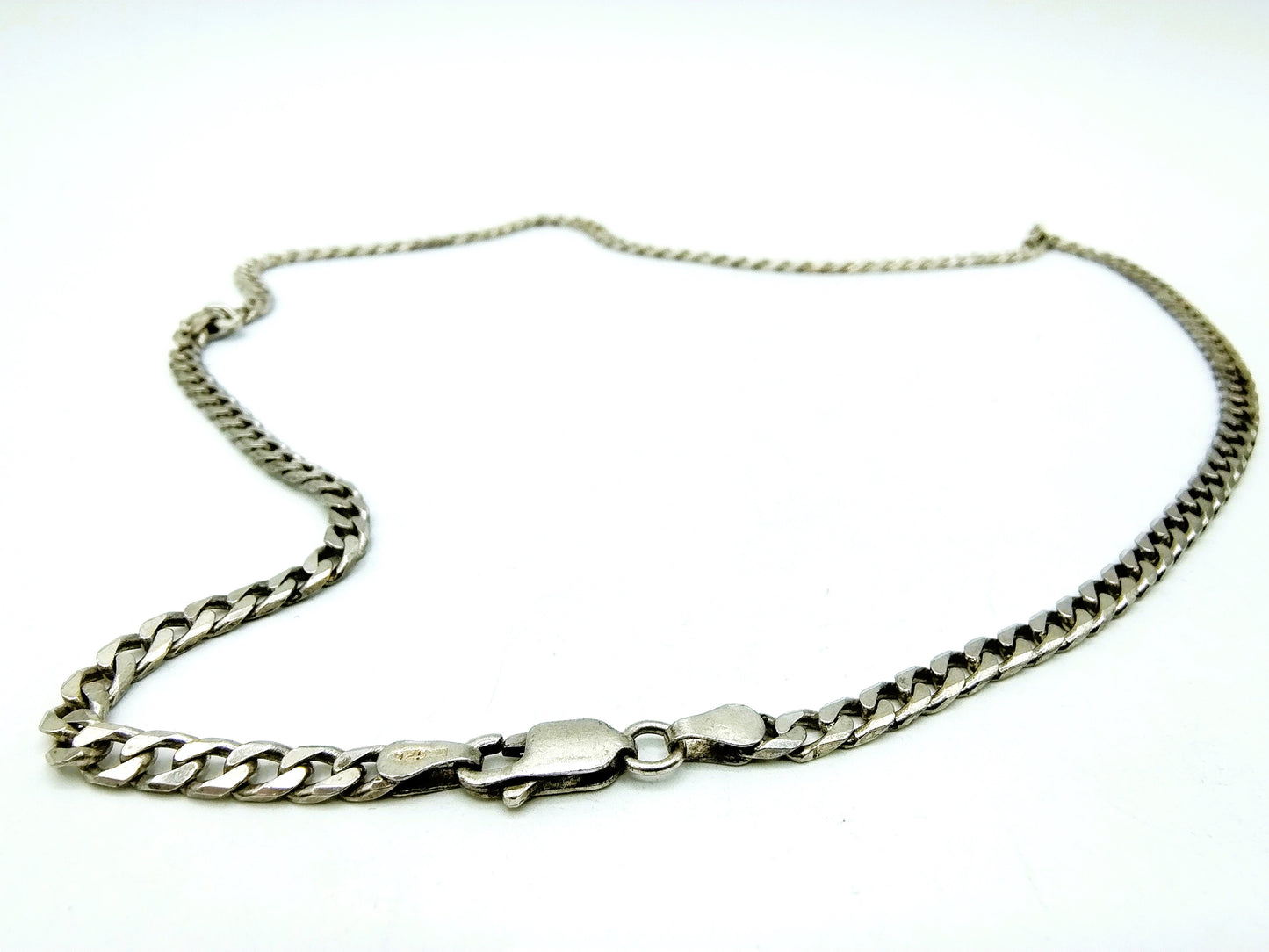 Zilveren heren ketting, 50,5 cm.