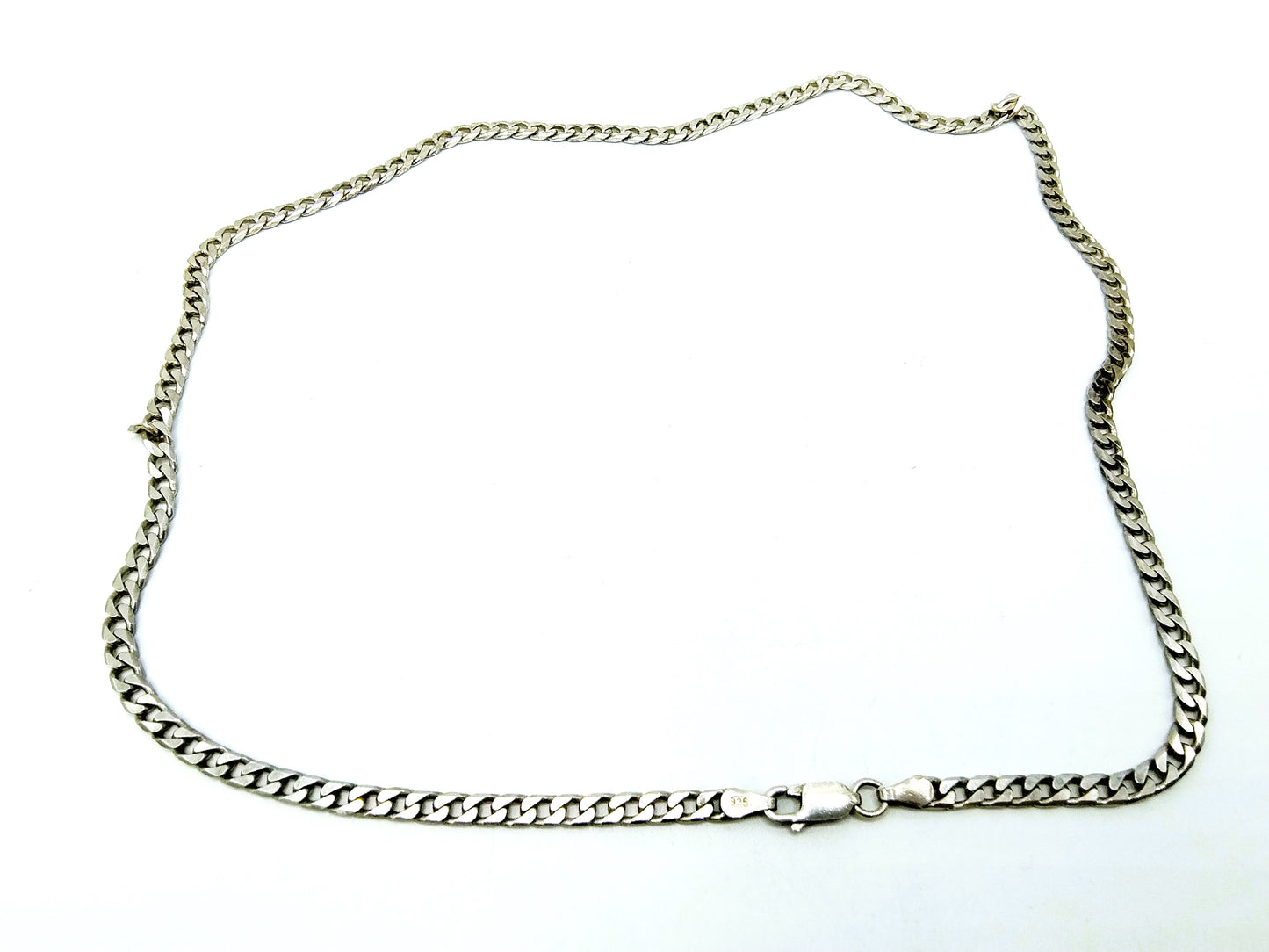 Zilveren heren ketting, 50,5 cm.