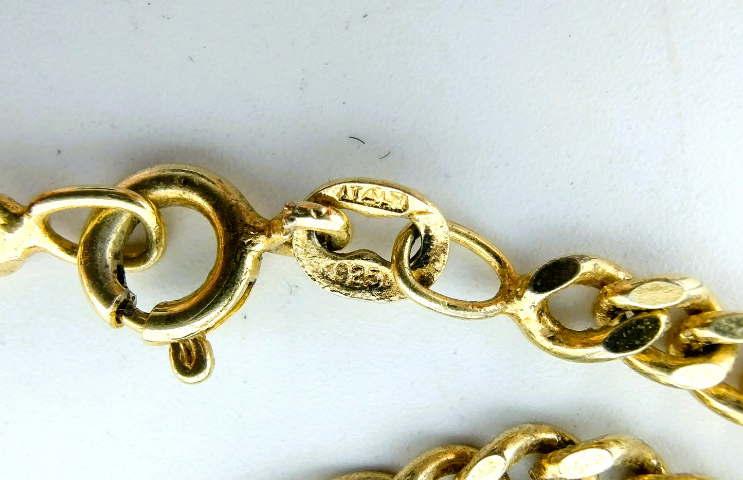 Zilveren figaro ketting, goud verguld, 80 cm