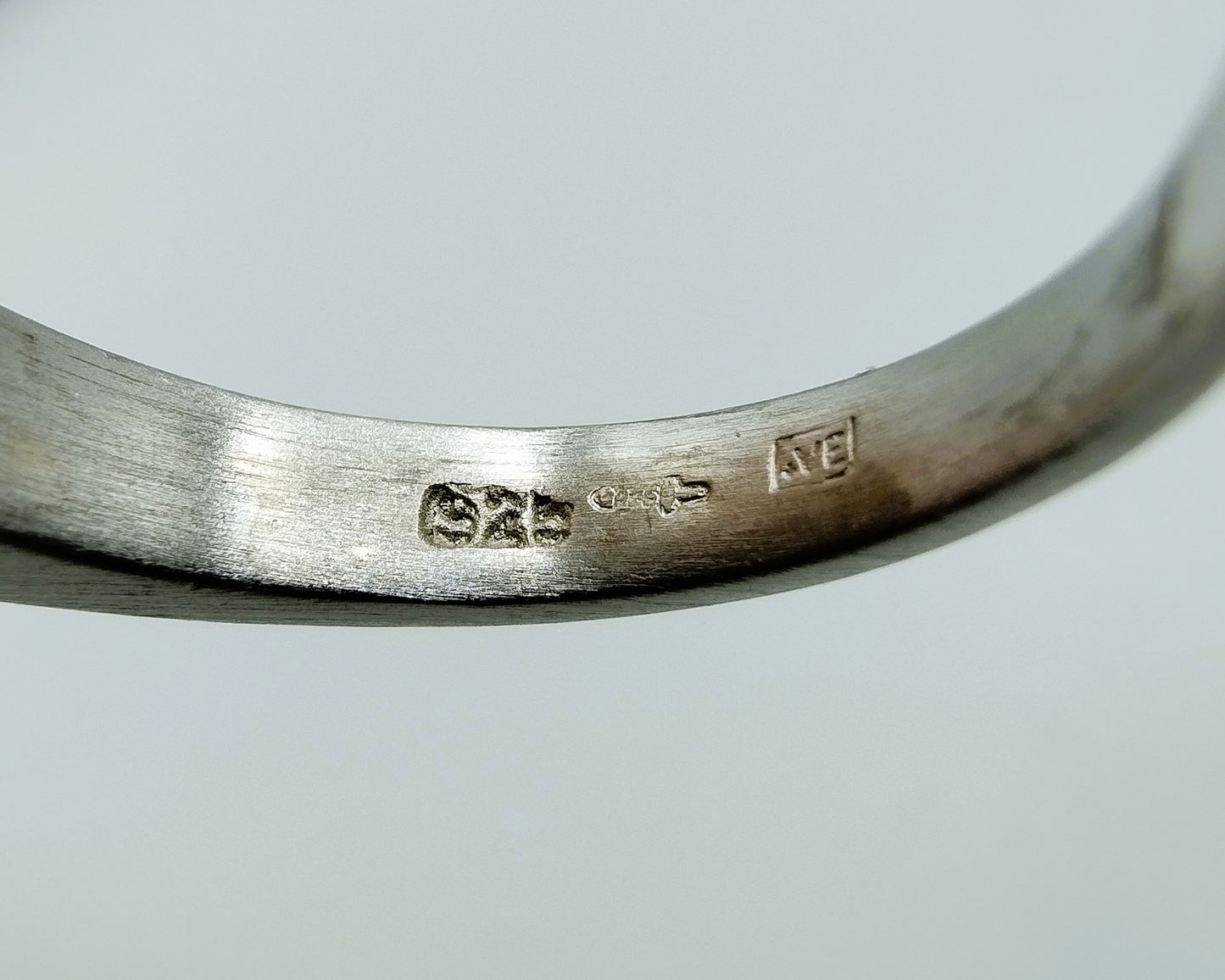 Matter Silberring mit Diamant, 925, 17,75 mm