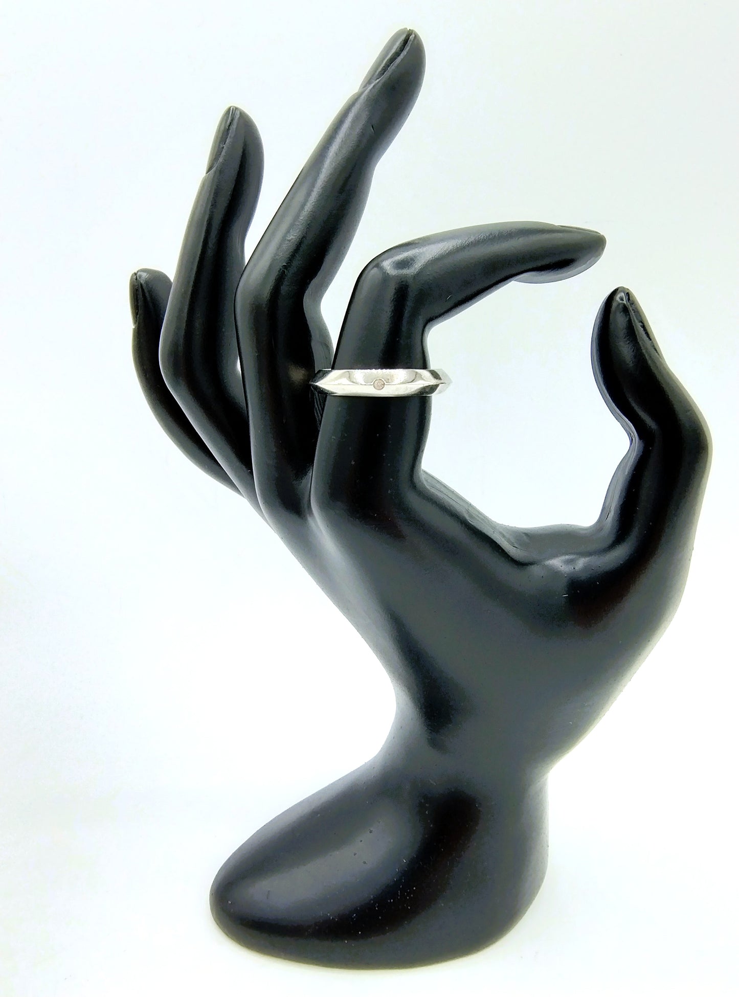 Silver ring with diamond, 925, 18.75 mm