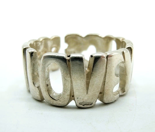 Zilveren LOVE ring, 925, universele maat vanaf 17.5 mm