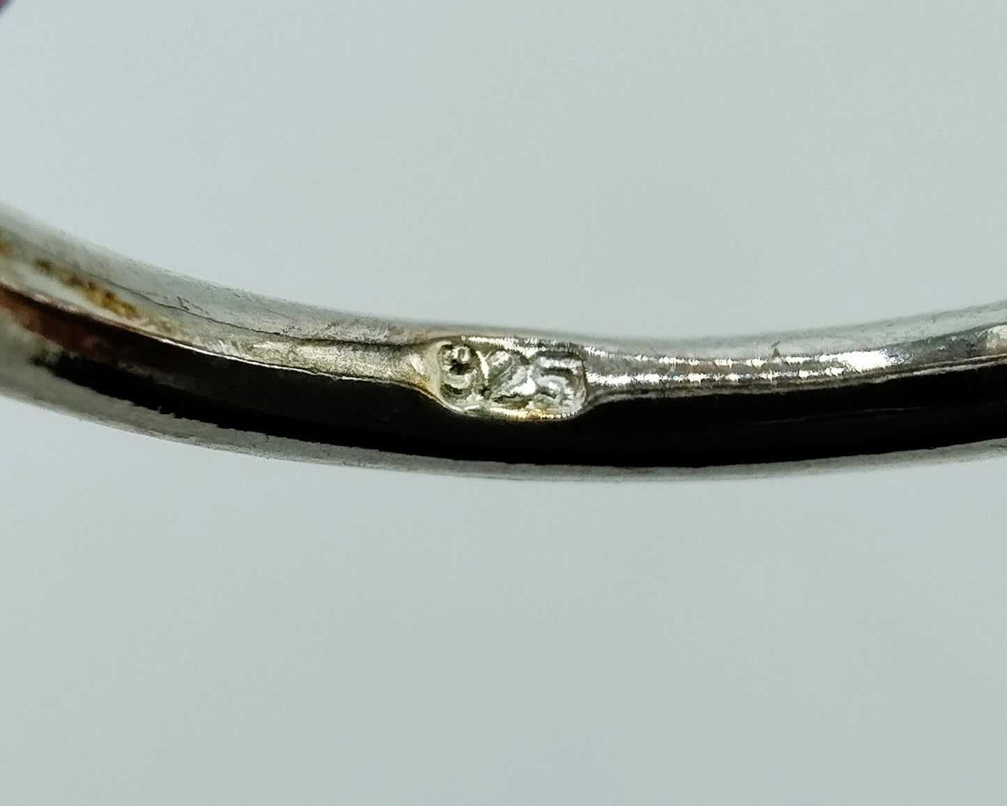 Zilveren ring met groene steen, 925, 17.75 mm
