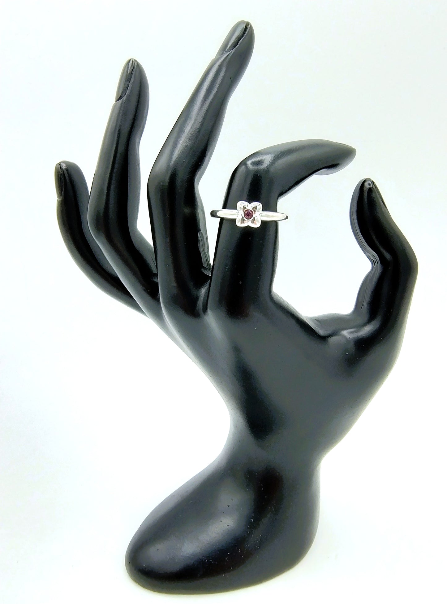 Zilveren ring met amethist, 925, 17 mm