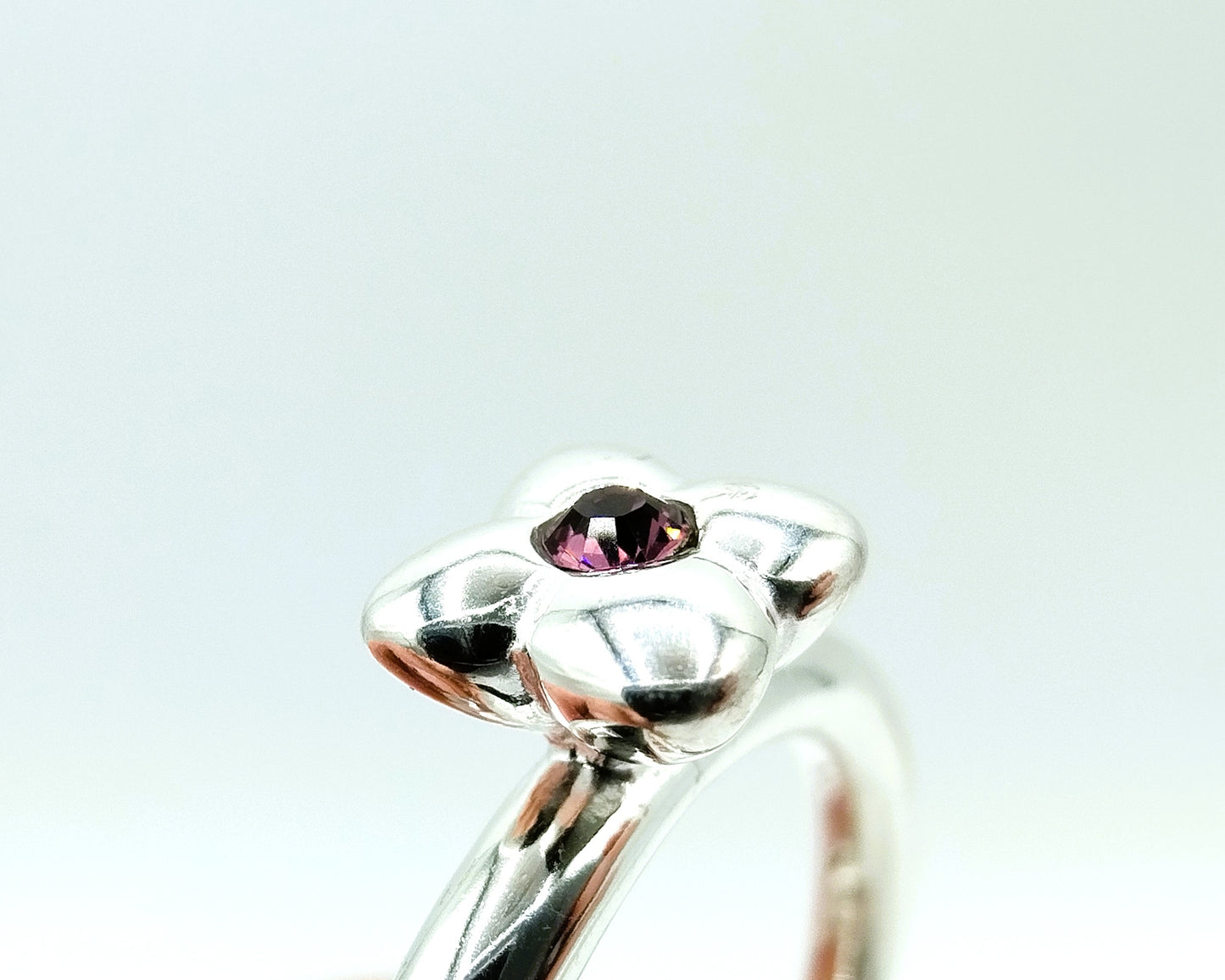 Zilveren ring met amethist, 925, 17 mm