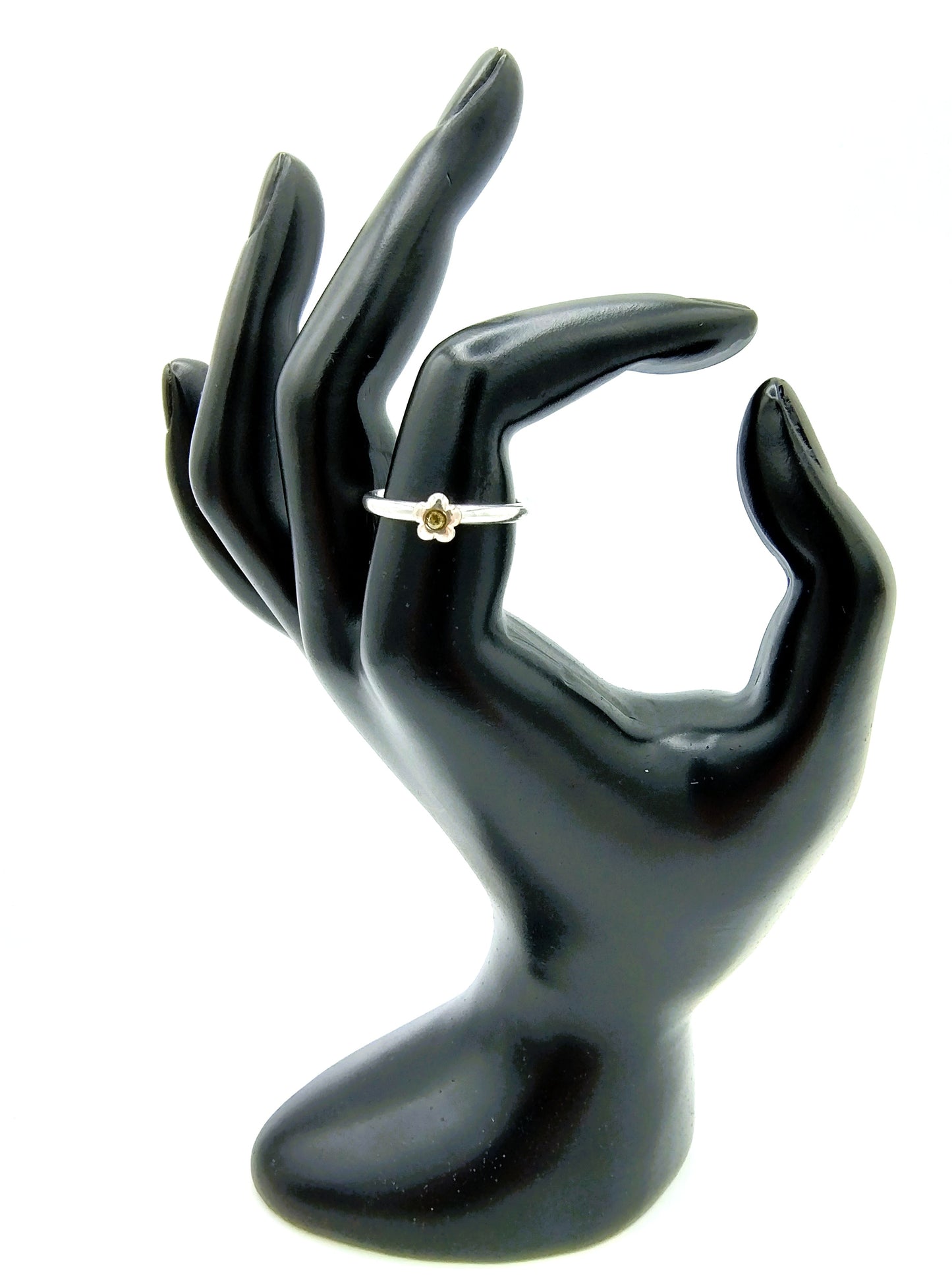 Zilveren ring met steen, 925, 17 mm