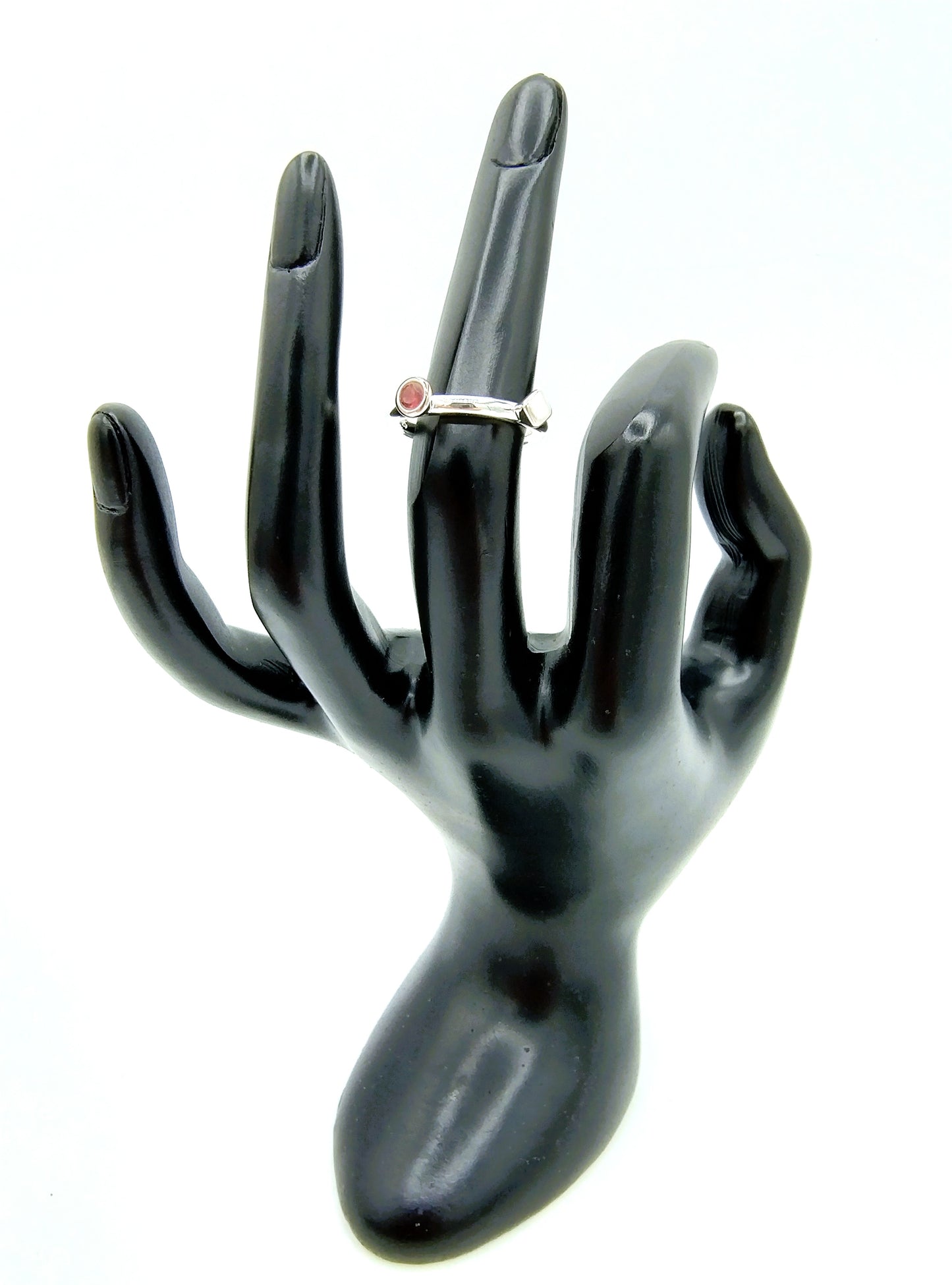 Zilveren ring met amethist, 925, 16 mm