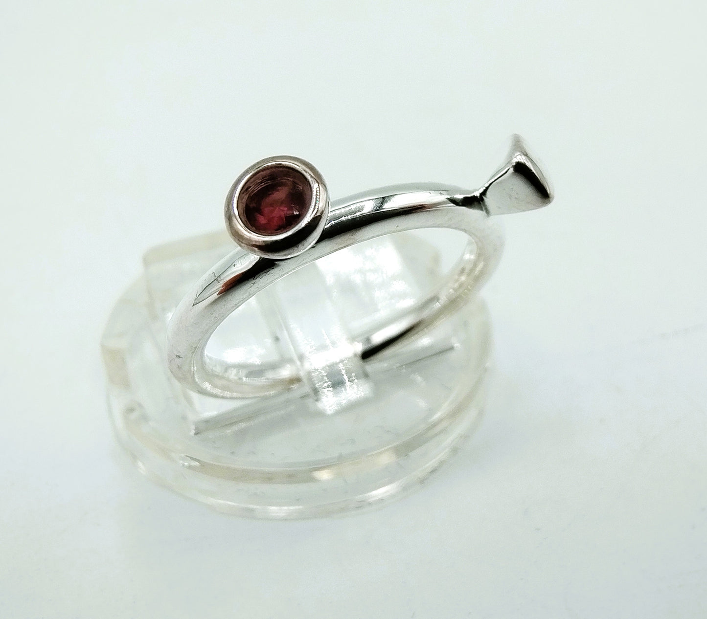 Zilveren ring met amethist, 925, 16 mm