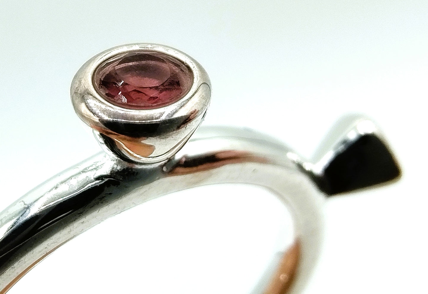Zilveren ring met amethist, 925, 16 mm