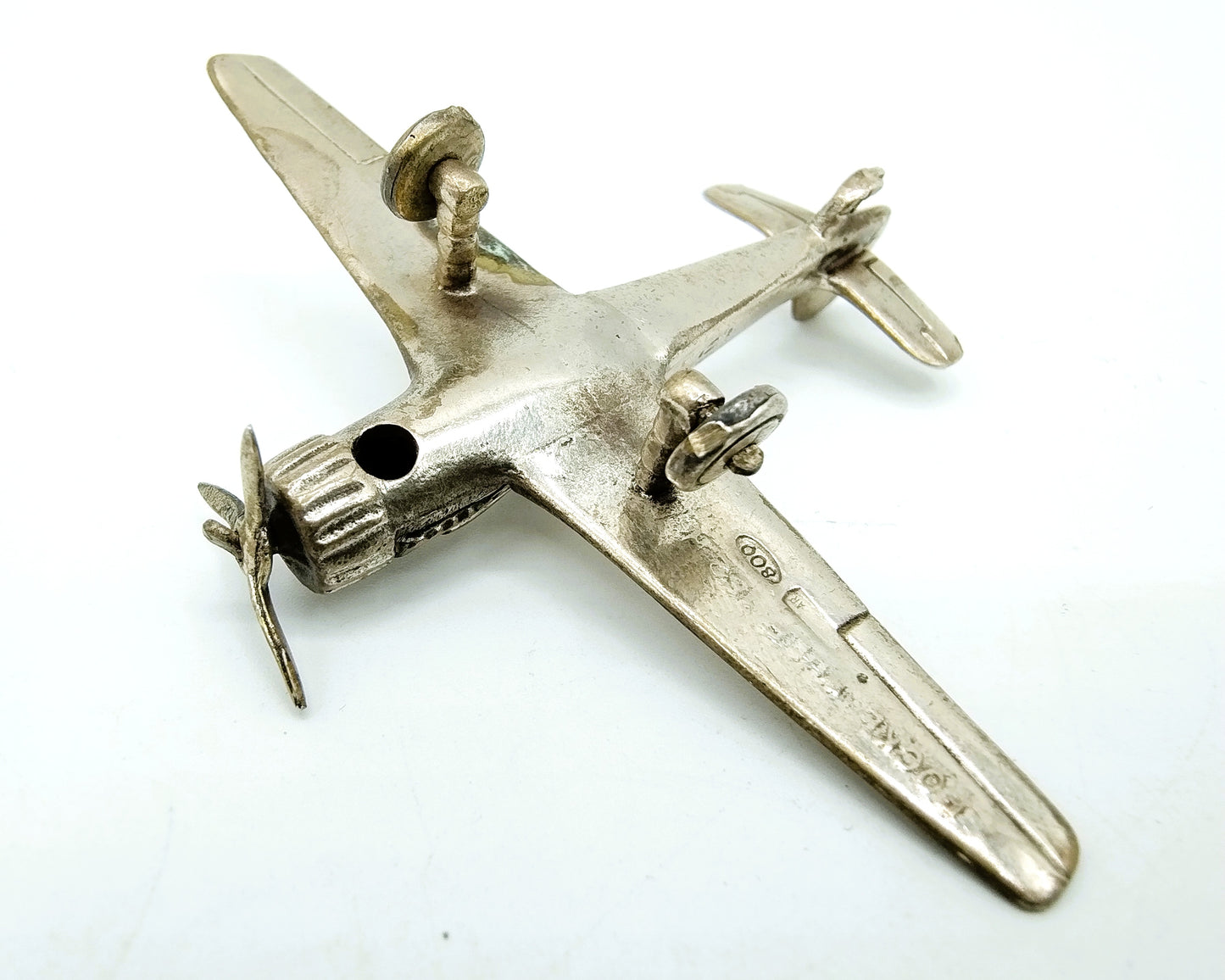 Zilveren modelvliegtuig, Focke Wulf, Arezzo / Italië, 800