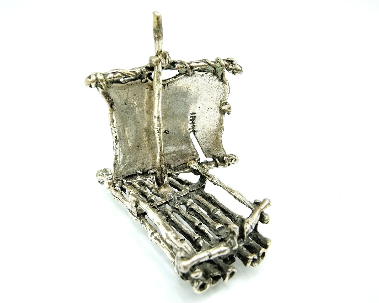 Zilveren miniatuur, vlot met zeil, Italië, 800