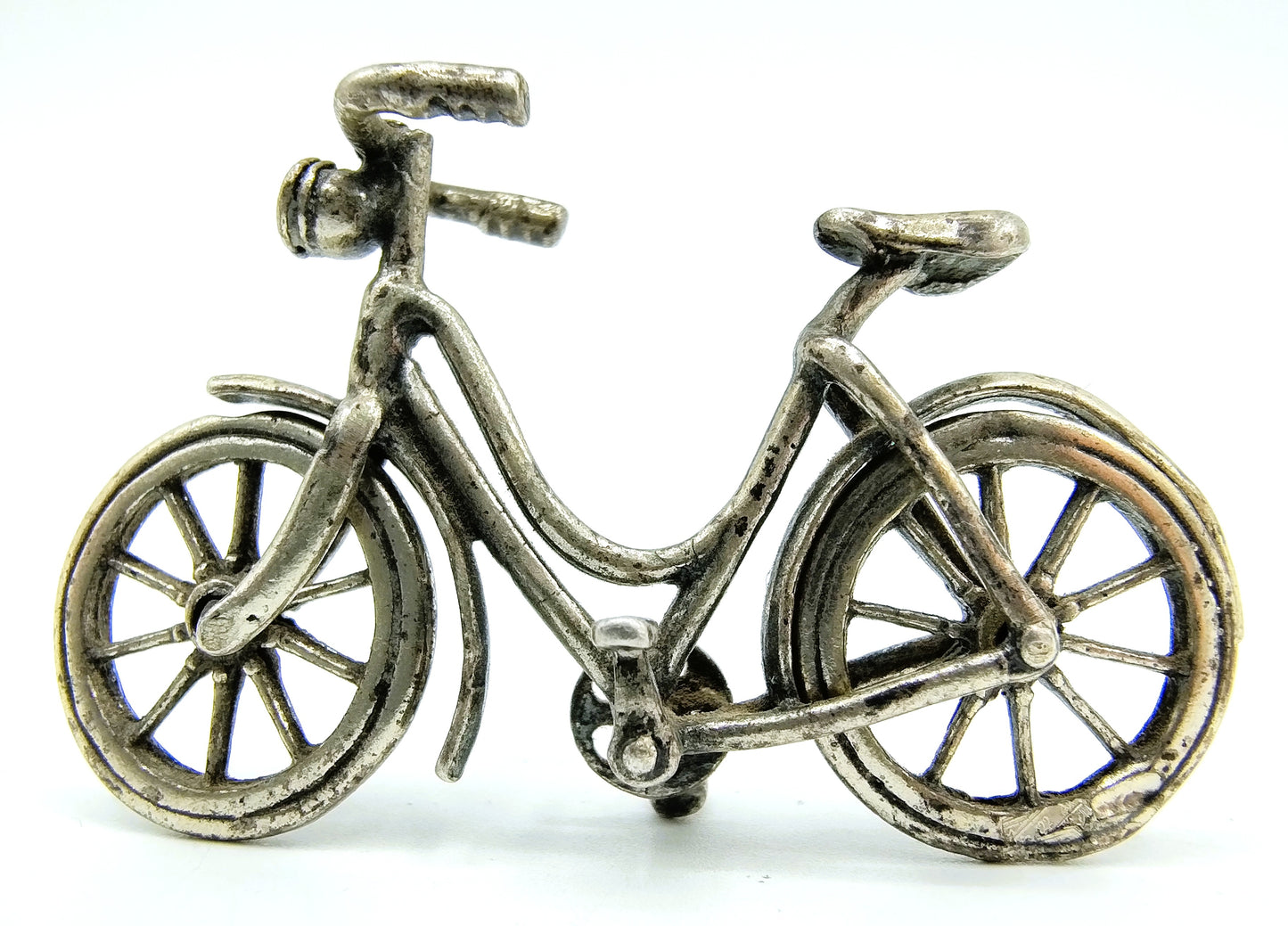 Zilveren miniatuur, fiets, C. Oro / Arezzo / Italië, 800