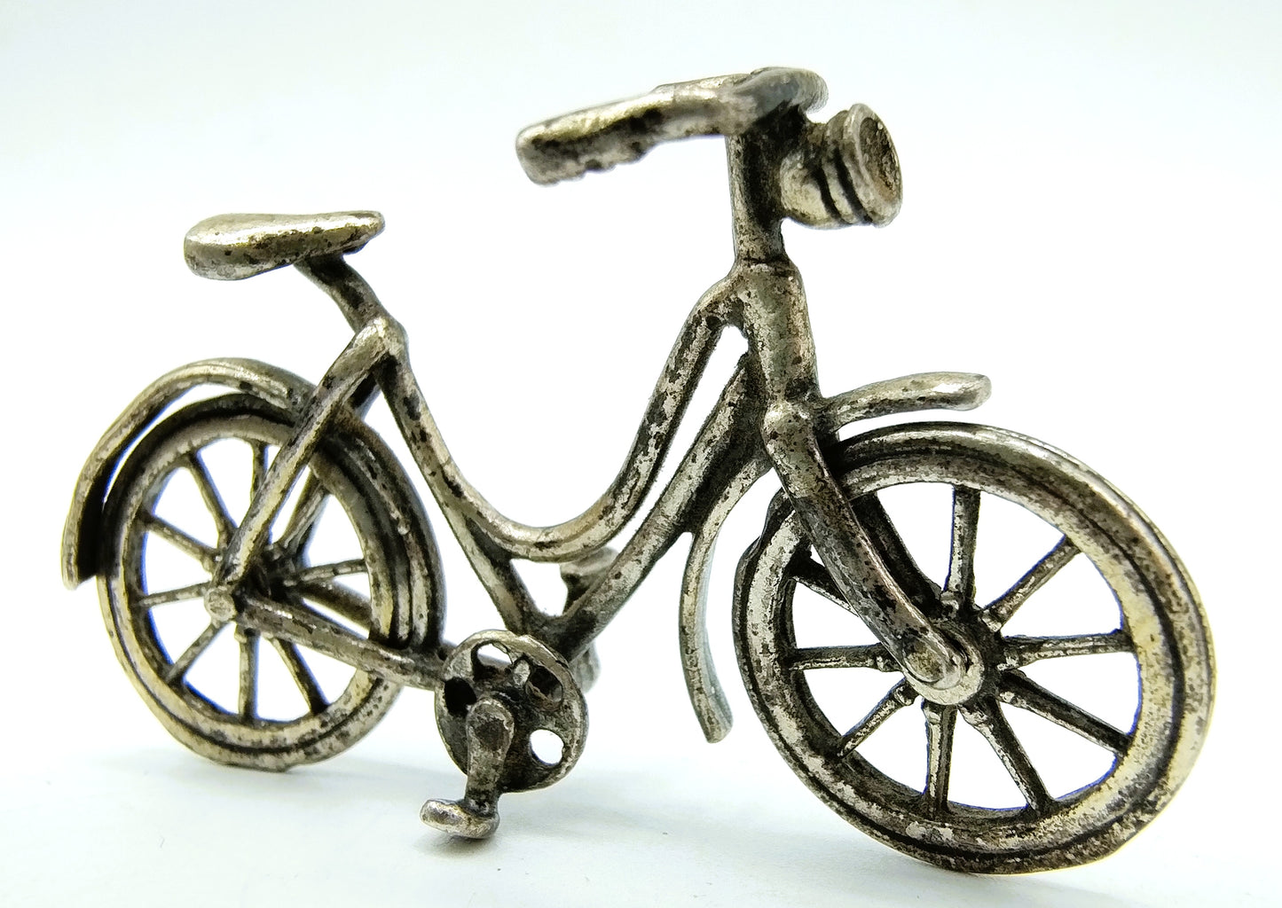 Zilveren miniatuur, fiets, C. Oro / Arezzo / Italië, 800