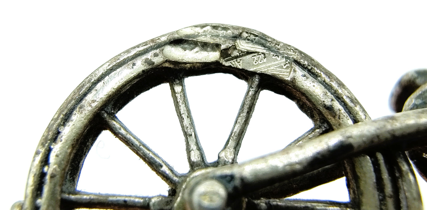 Zilveren miniatuur, fiets, C. Oro / Arezzo / Italië, 800