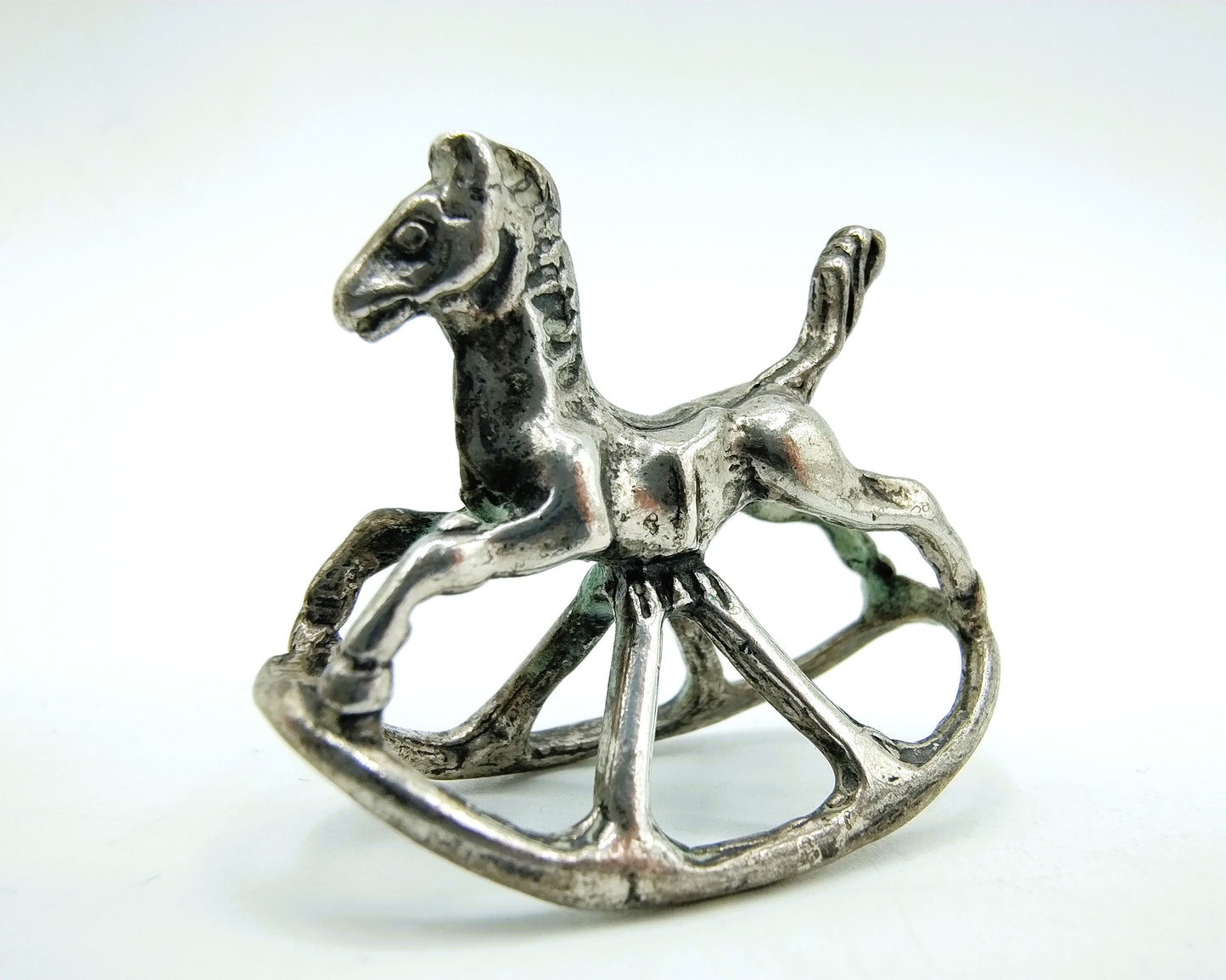 Zilveren miniatuur, hobbelpaard, Arezzo, Italië, 800