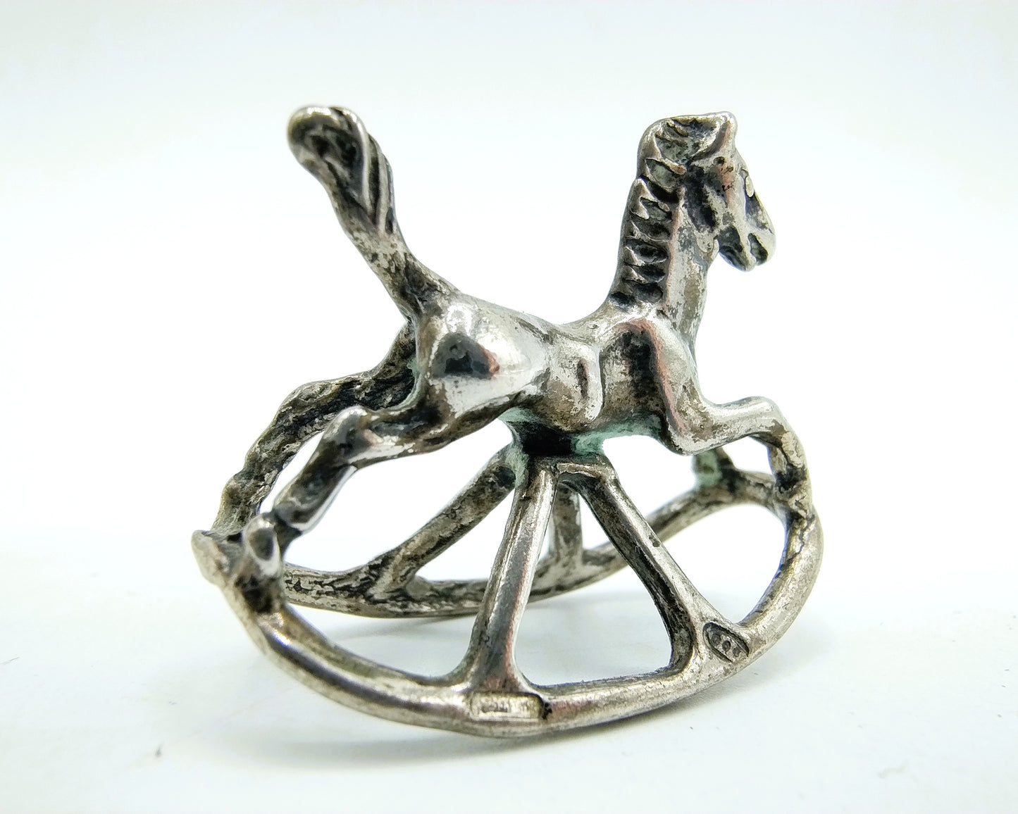 Zilveren miniatuur, hobbelpaard, Arezzo, Italië, 800
