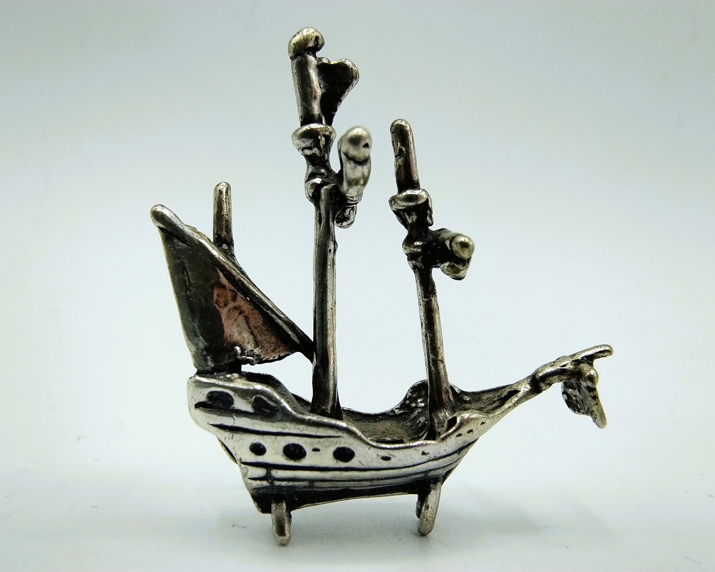 Zilveren miniatuur, zeilschip, Arezzo, Italië, 800