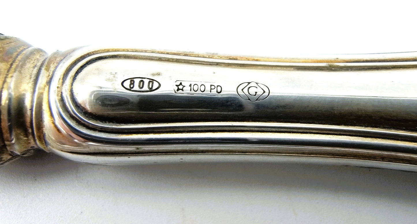 Zilveren bestekset in cassette, B. Greggio, Padova, Italië, 800